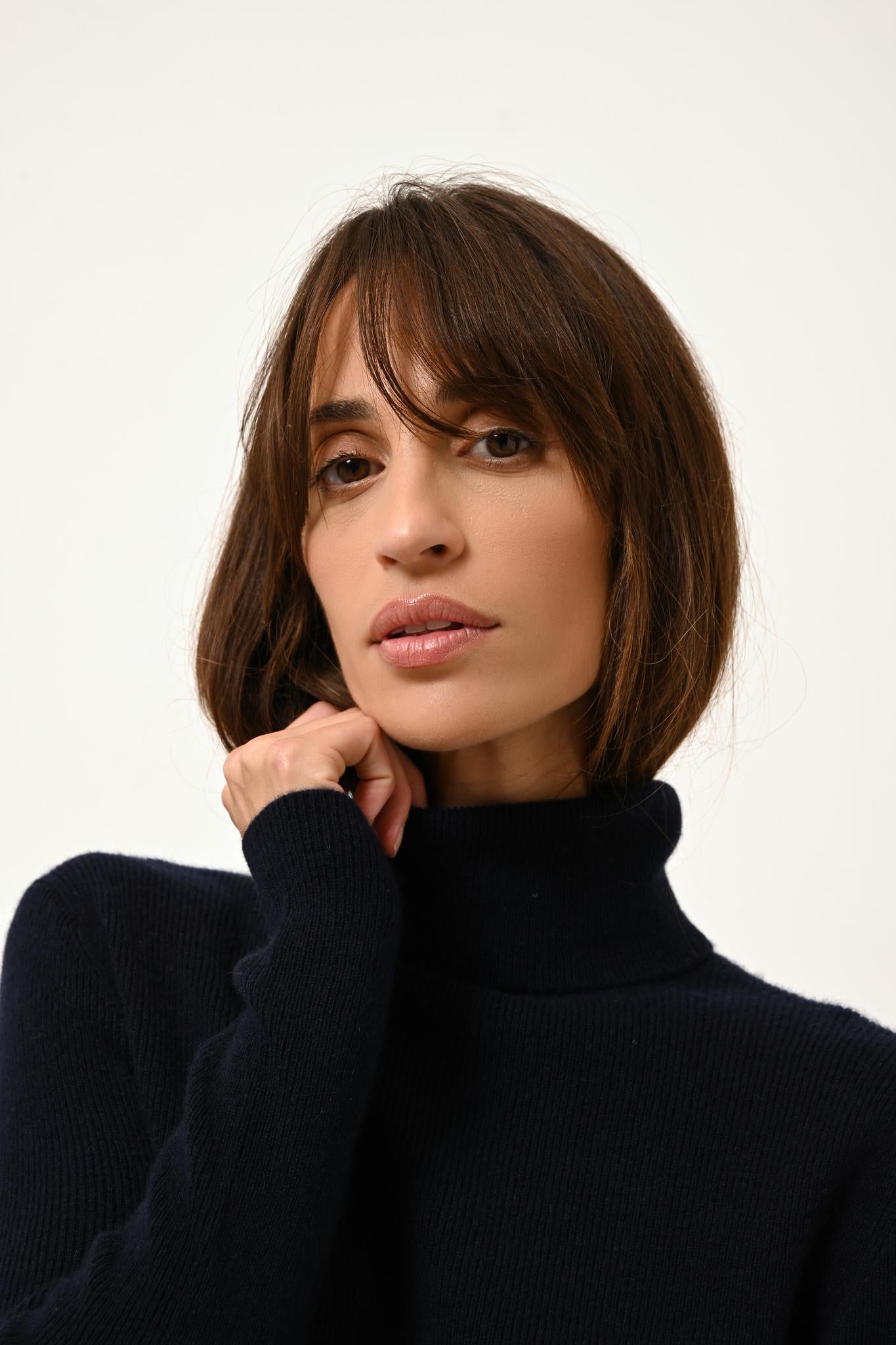 LANAIS pull col roulé navy