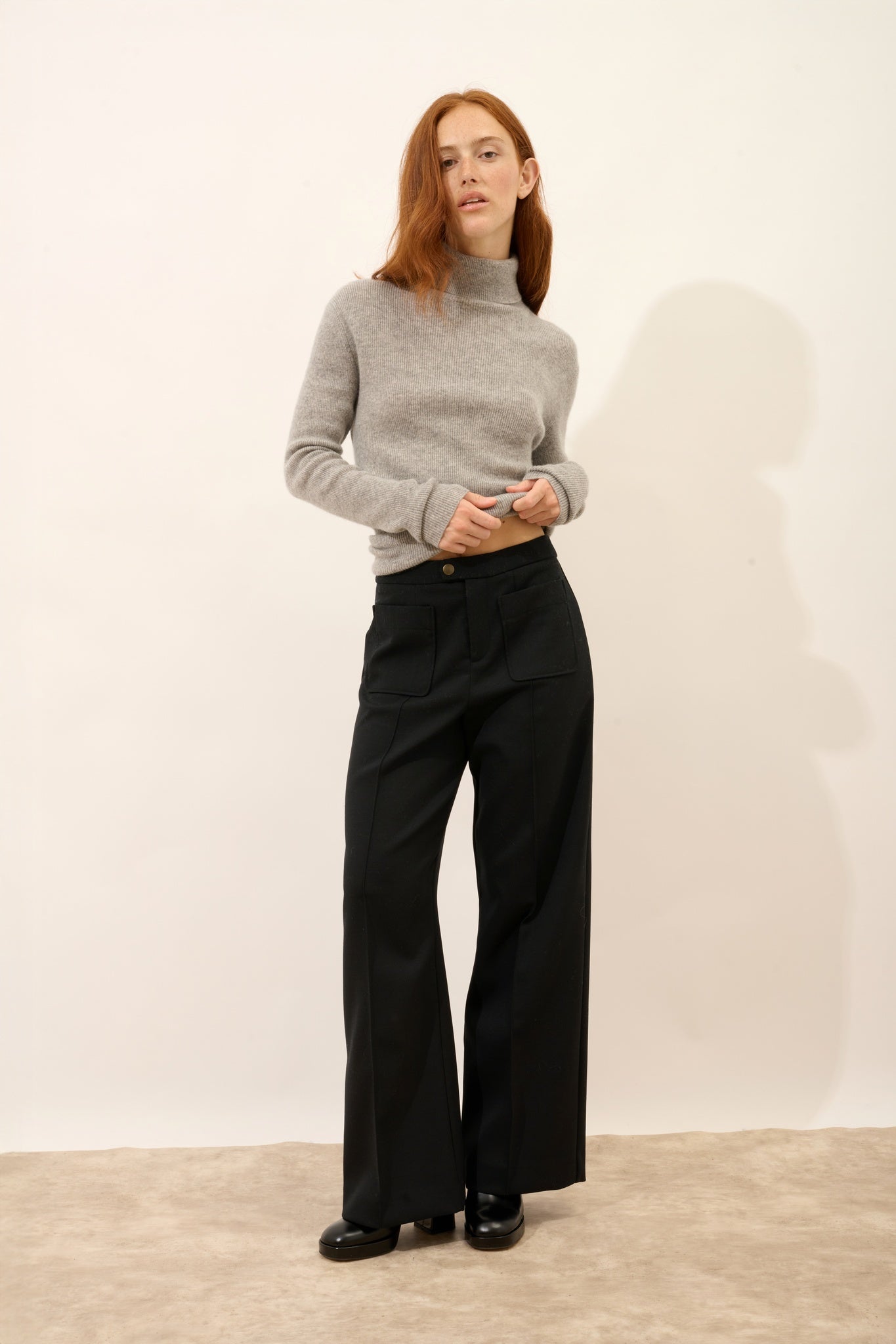 LANAIS pull col roulé nuage chiné