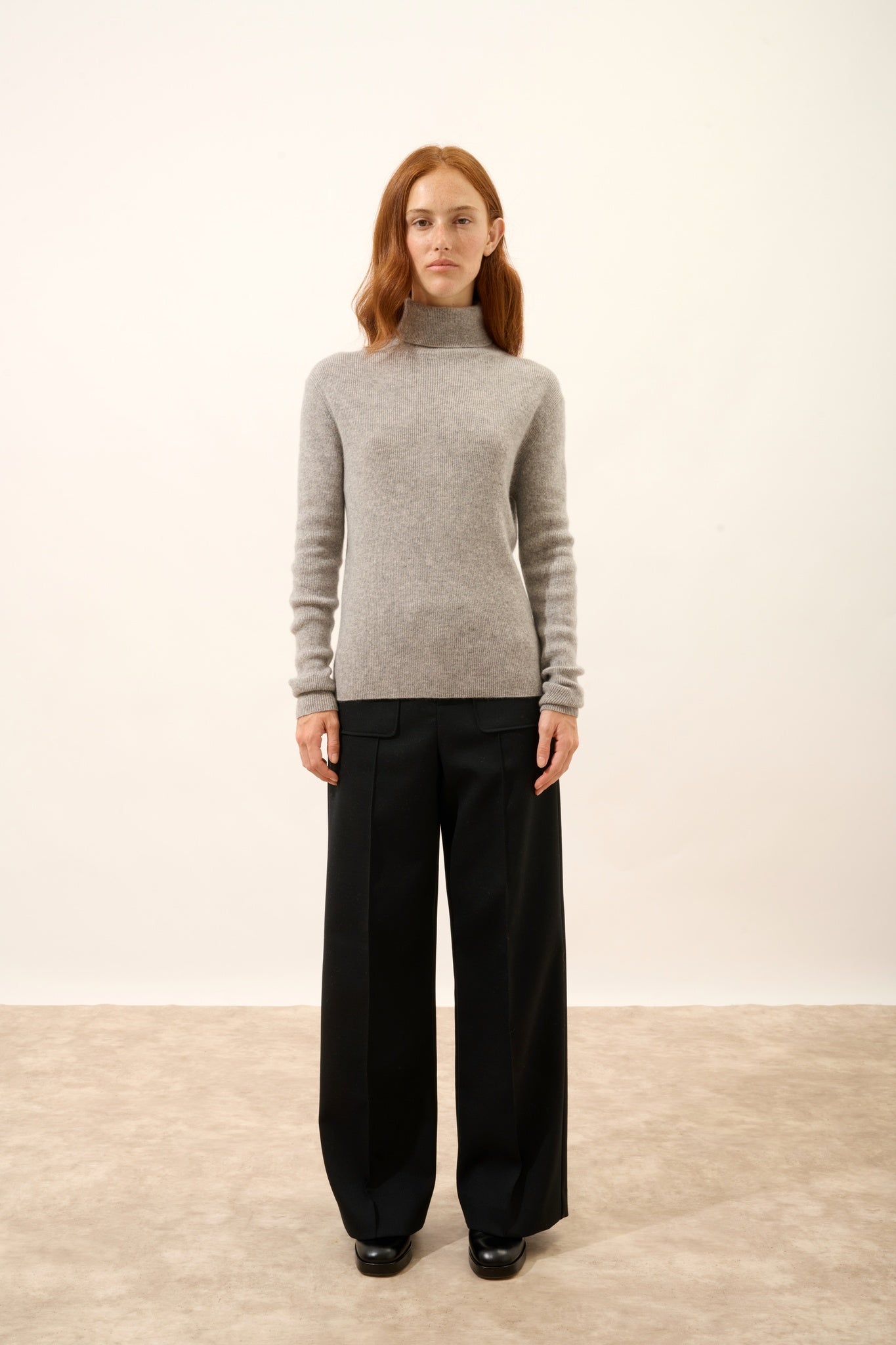 LANAIS pull col roulé nuage chiné