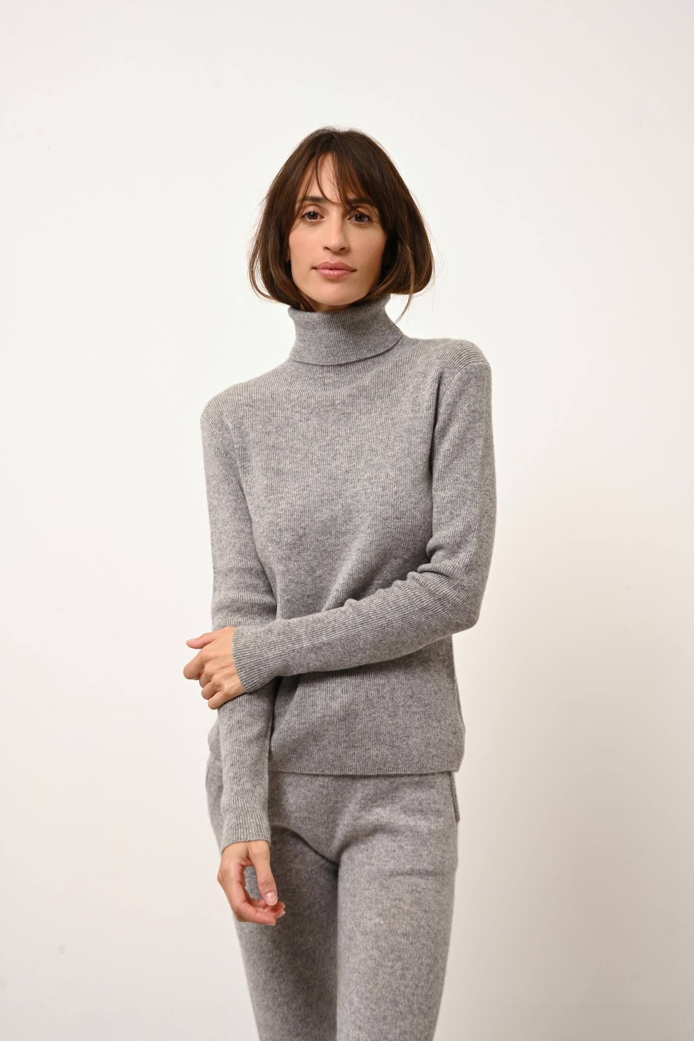 LANAIS pull col roulé nuage chiné