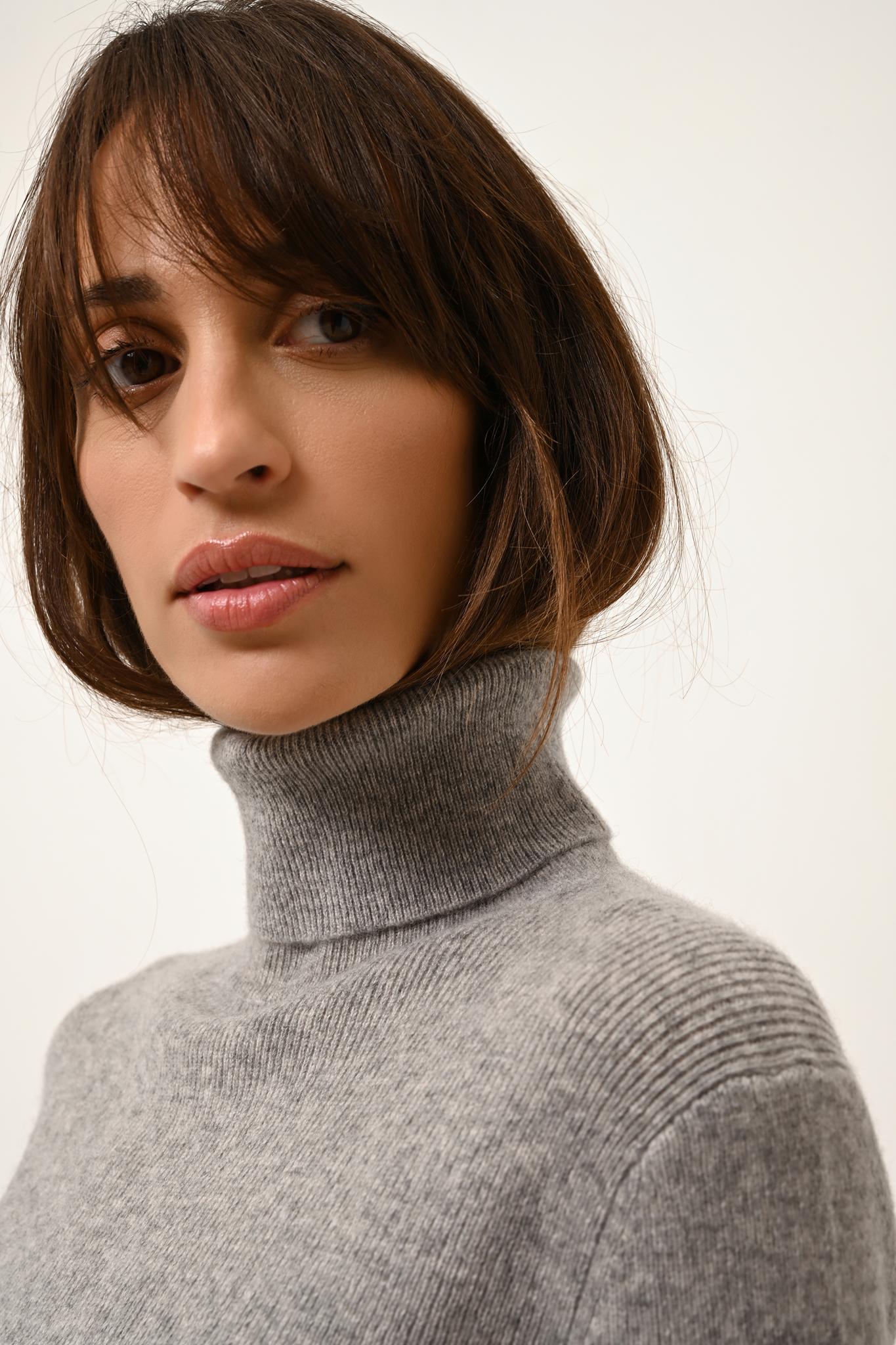 LANAIS pull col roulé nuage chiné