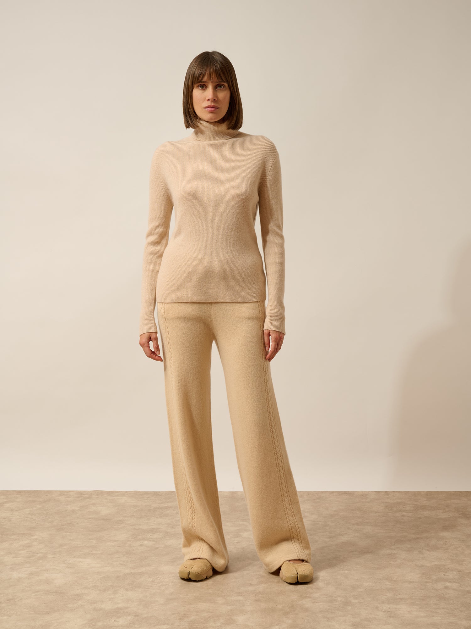 LANAIS pull col roulé sable