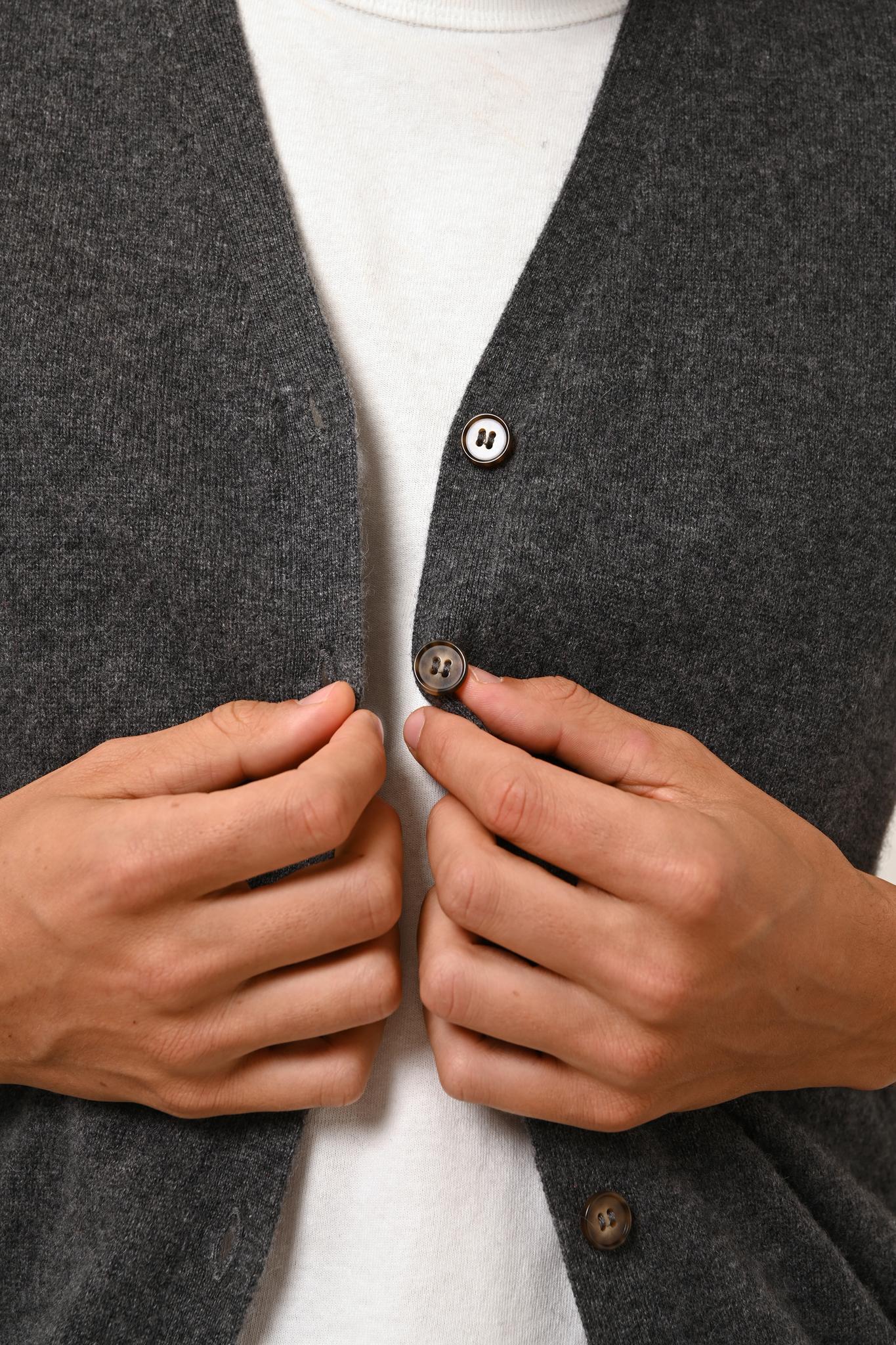LANA cardigan col v anthracite chiné