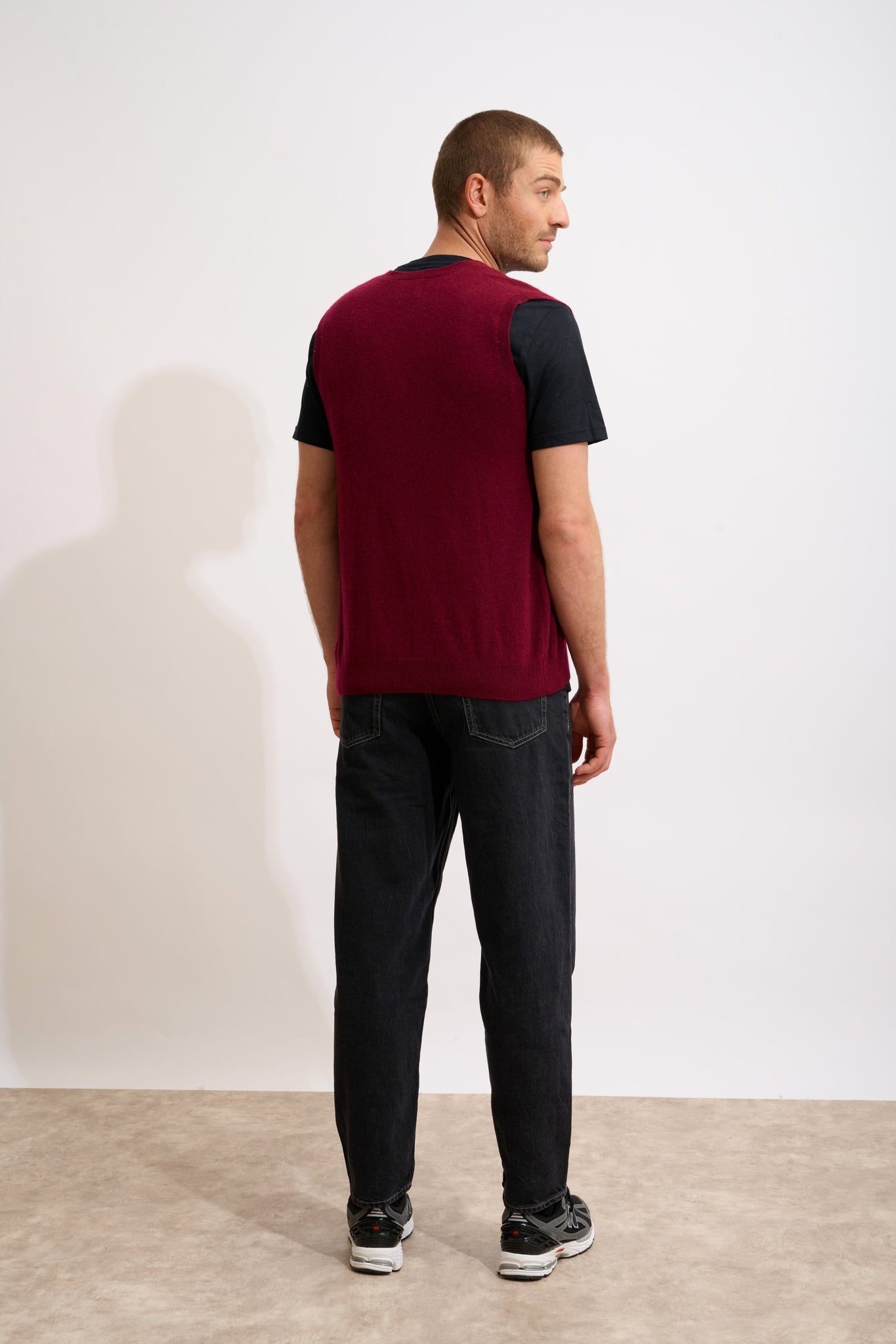 LANA cardigan col v bordeaux