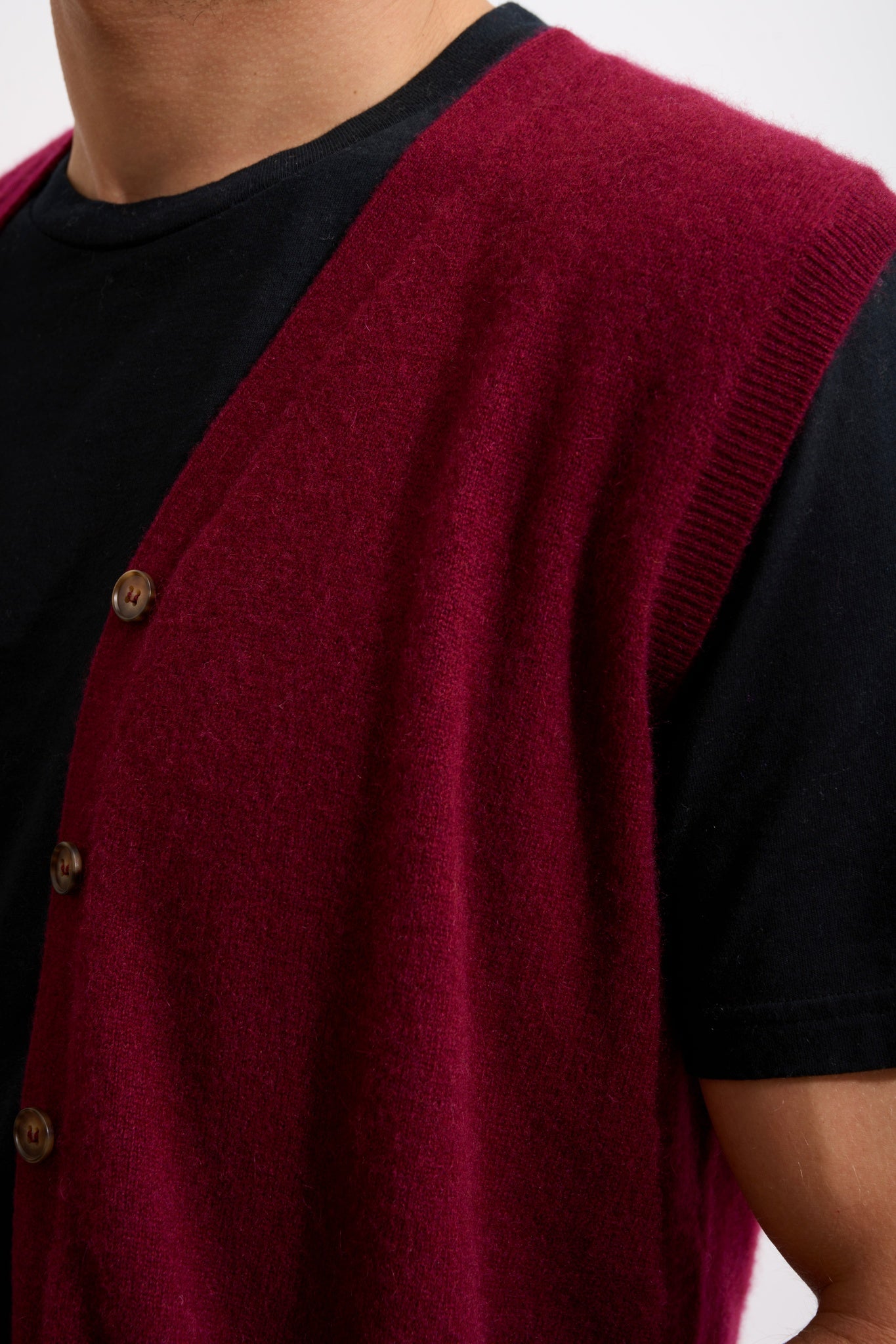 LANA cardigan col v bordeaux