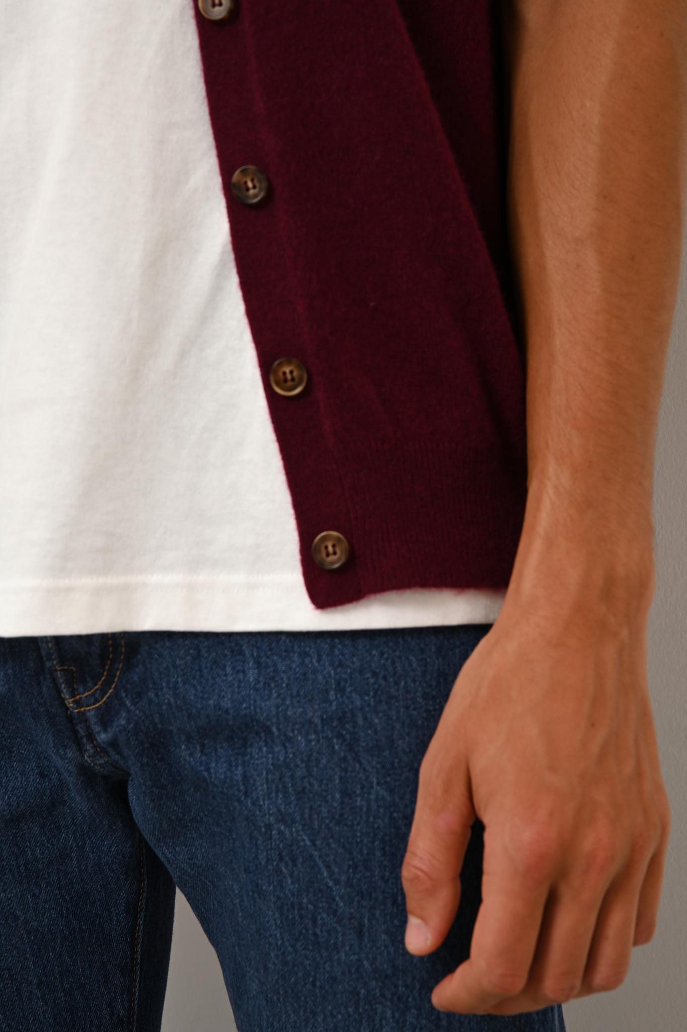 LANA cardigan col v bordeaux