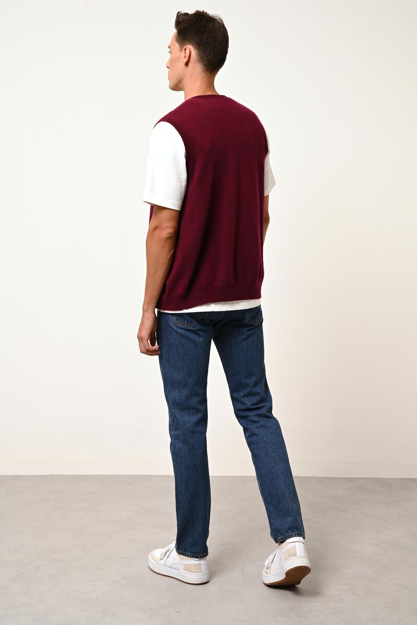 LANA cardigan col v bordeaux