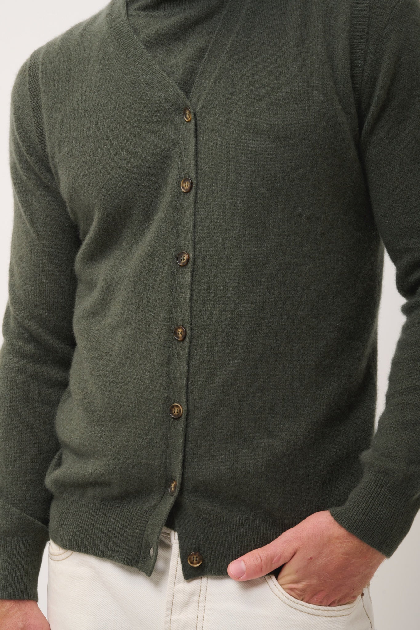 LANA cardigan col v kaki