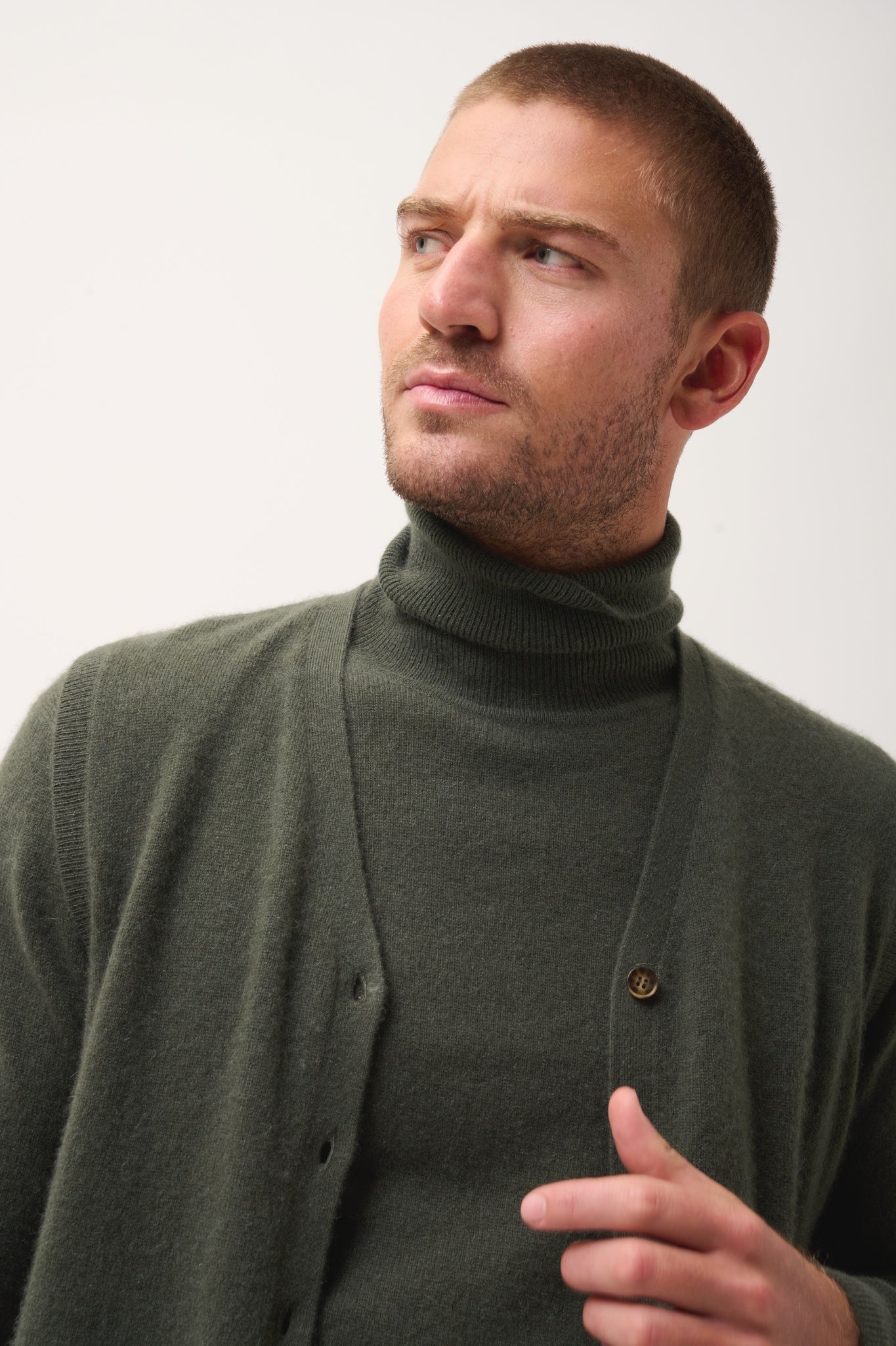 LANA cardigan col v kaki