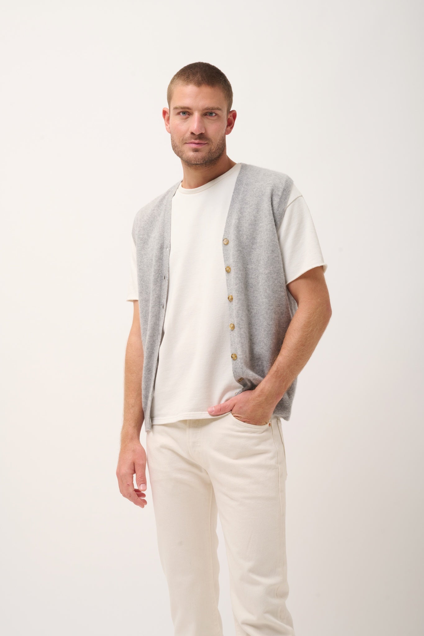 LANA cardigan col v nuage chiné