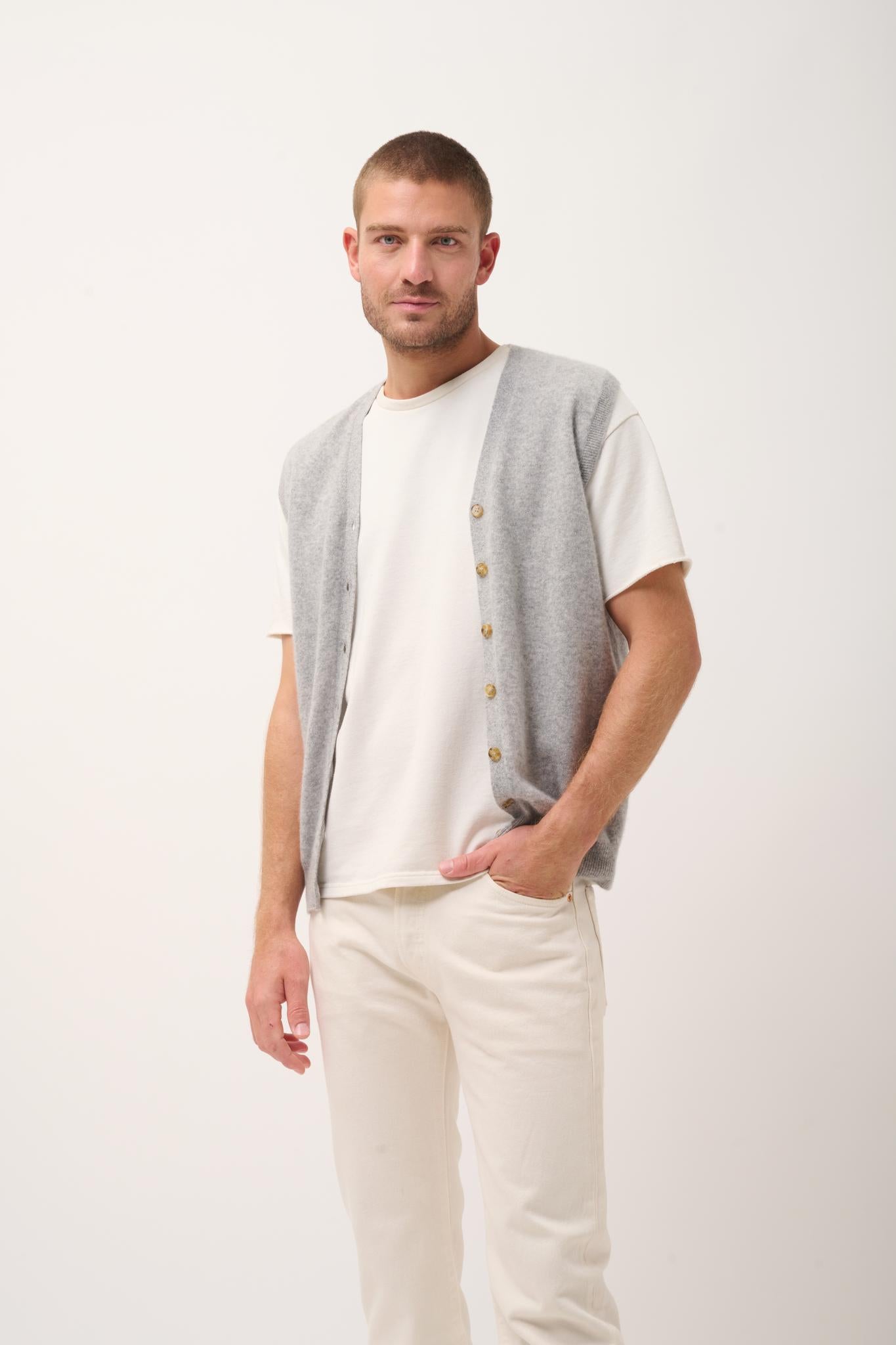 LANA cardigan col v nuage chiné