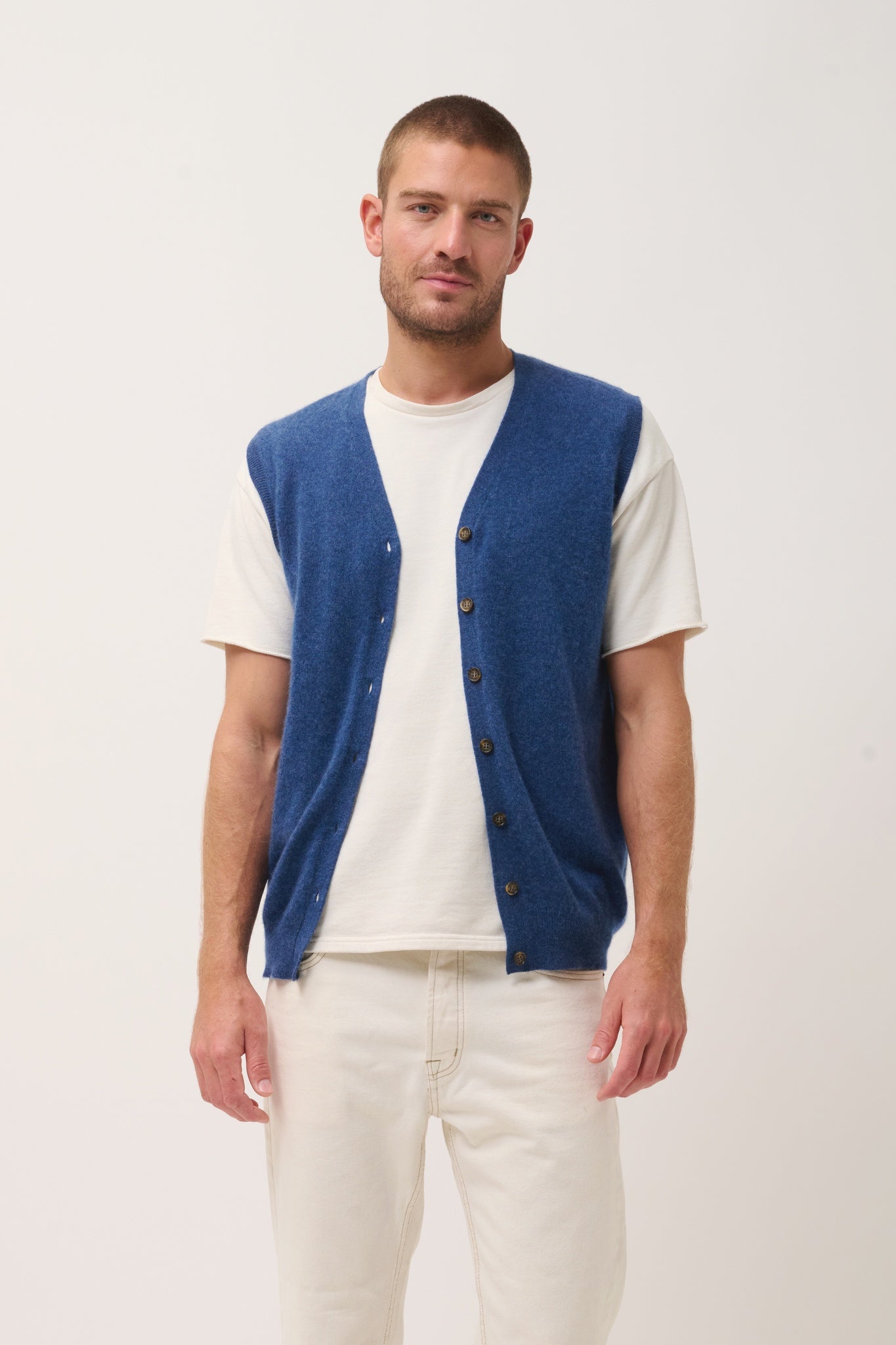 LANA cardigan col v ocean chiné