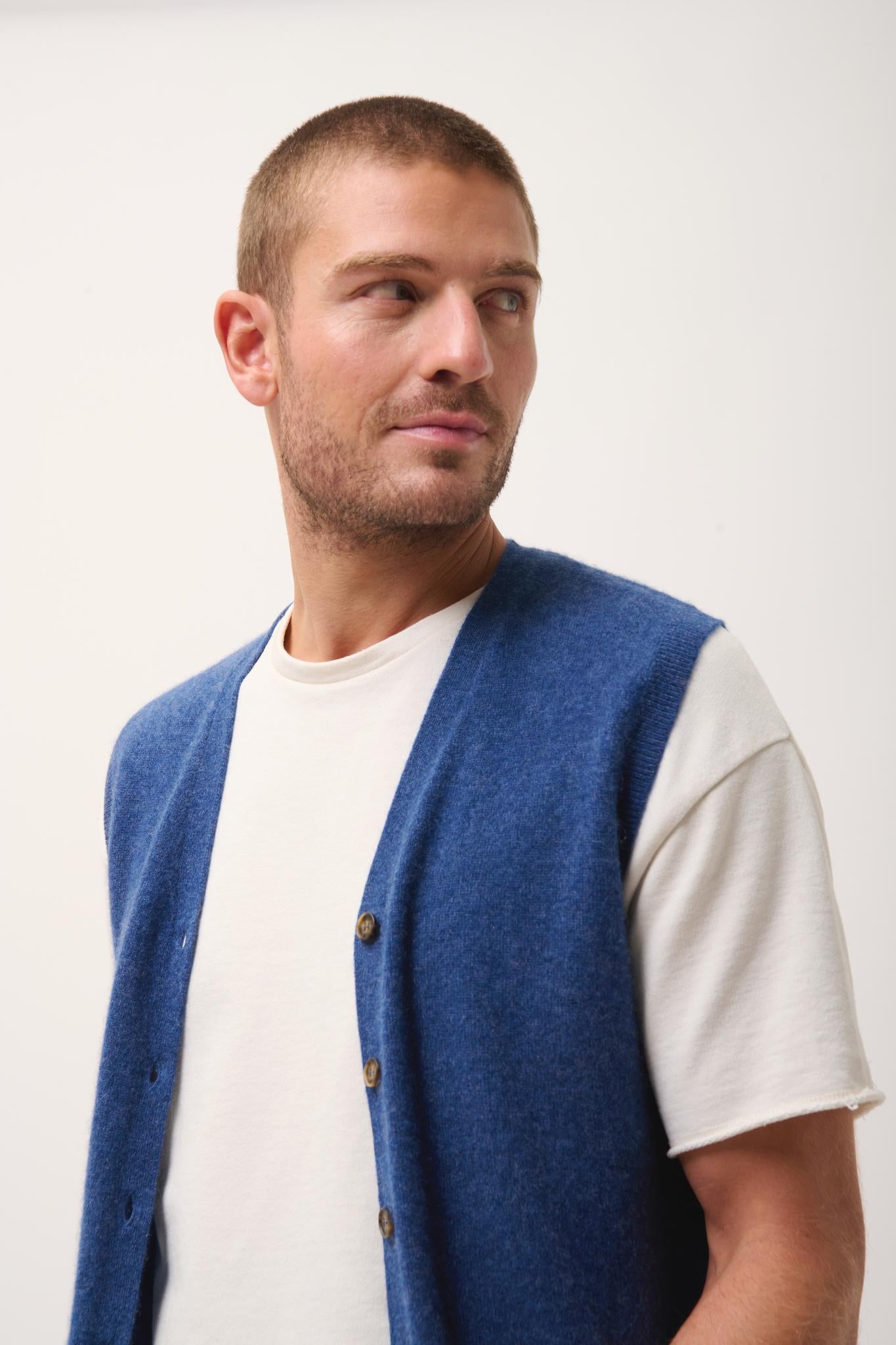 LANA cardigan col v ocean chiné