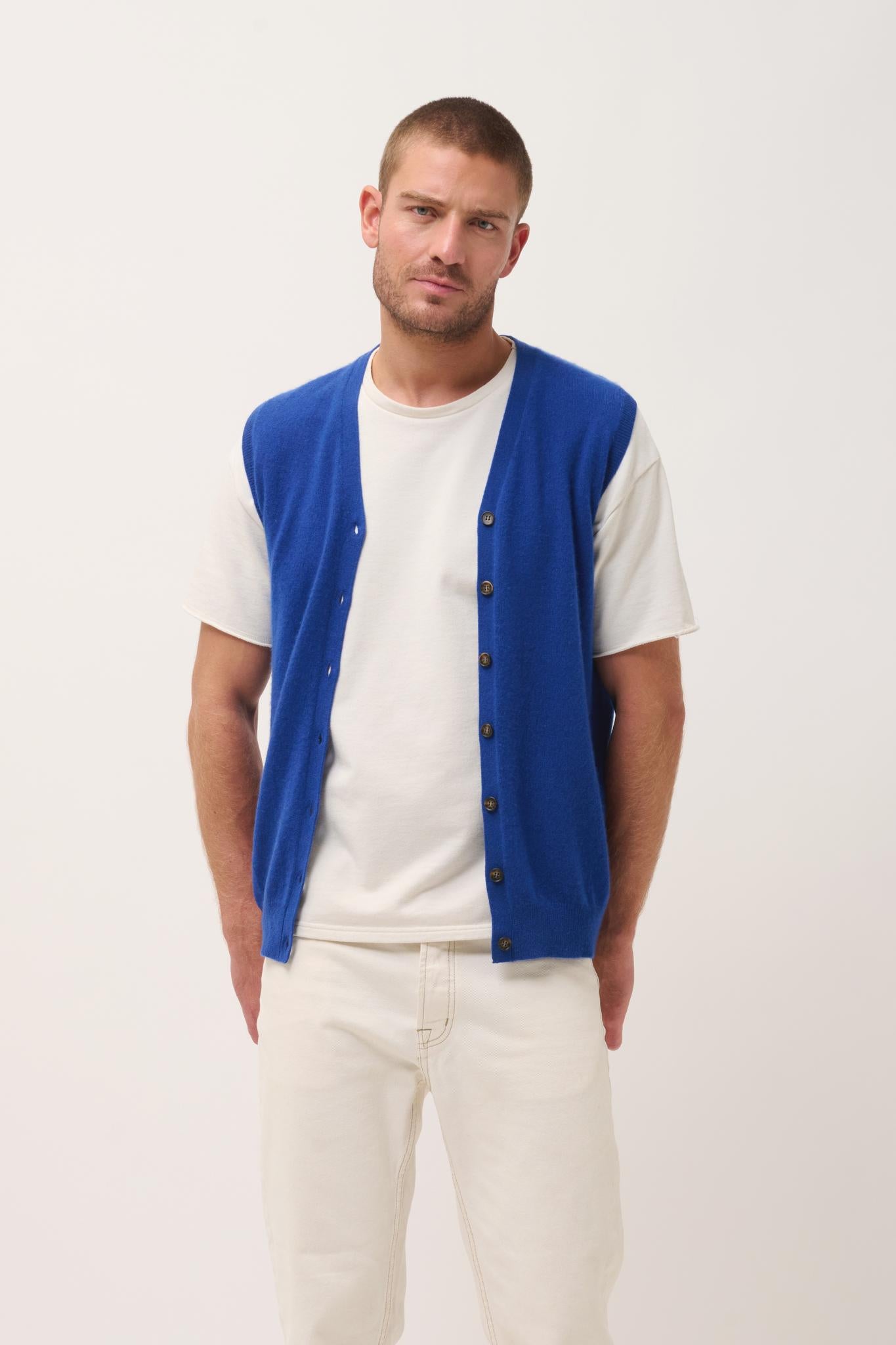 LANA cardigan col v outremer