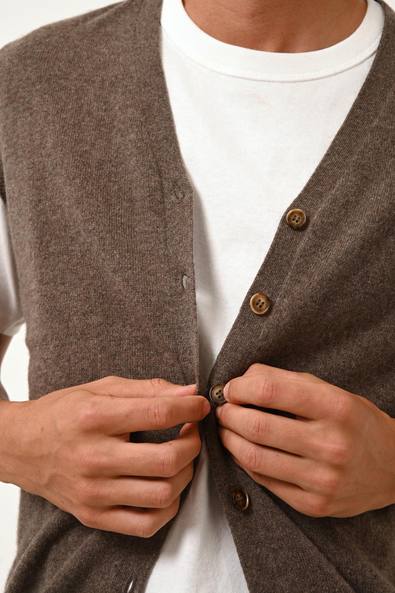 LANA cardigan col v taupe chiné