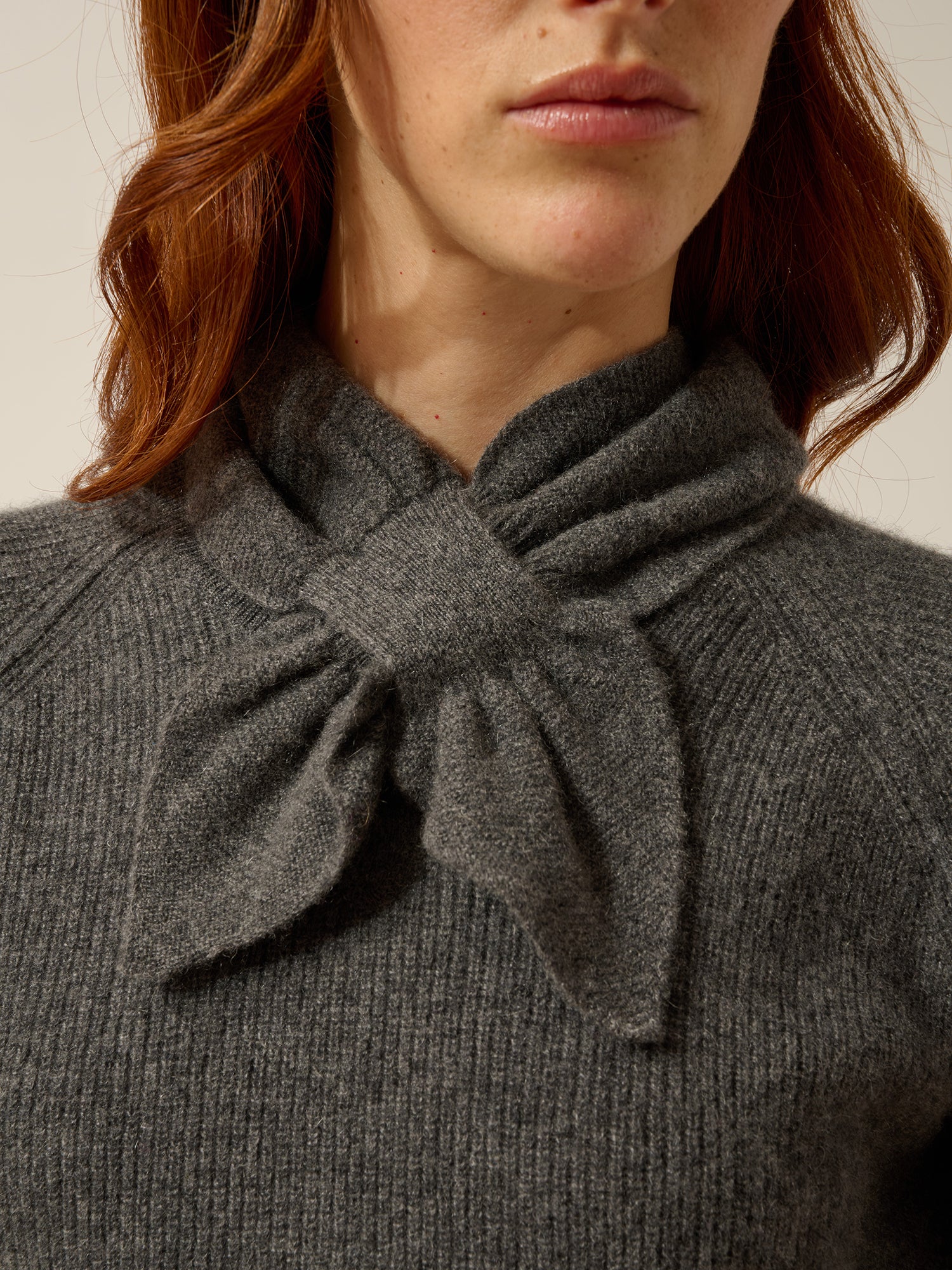 LANE écharpe nouée 6 fils anthracite chiné