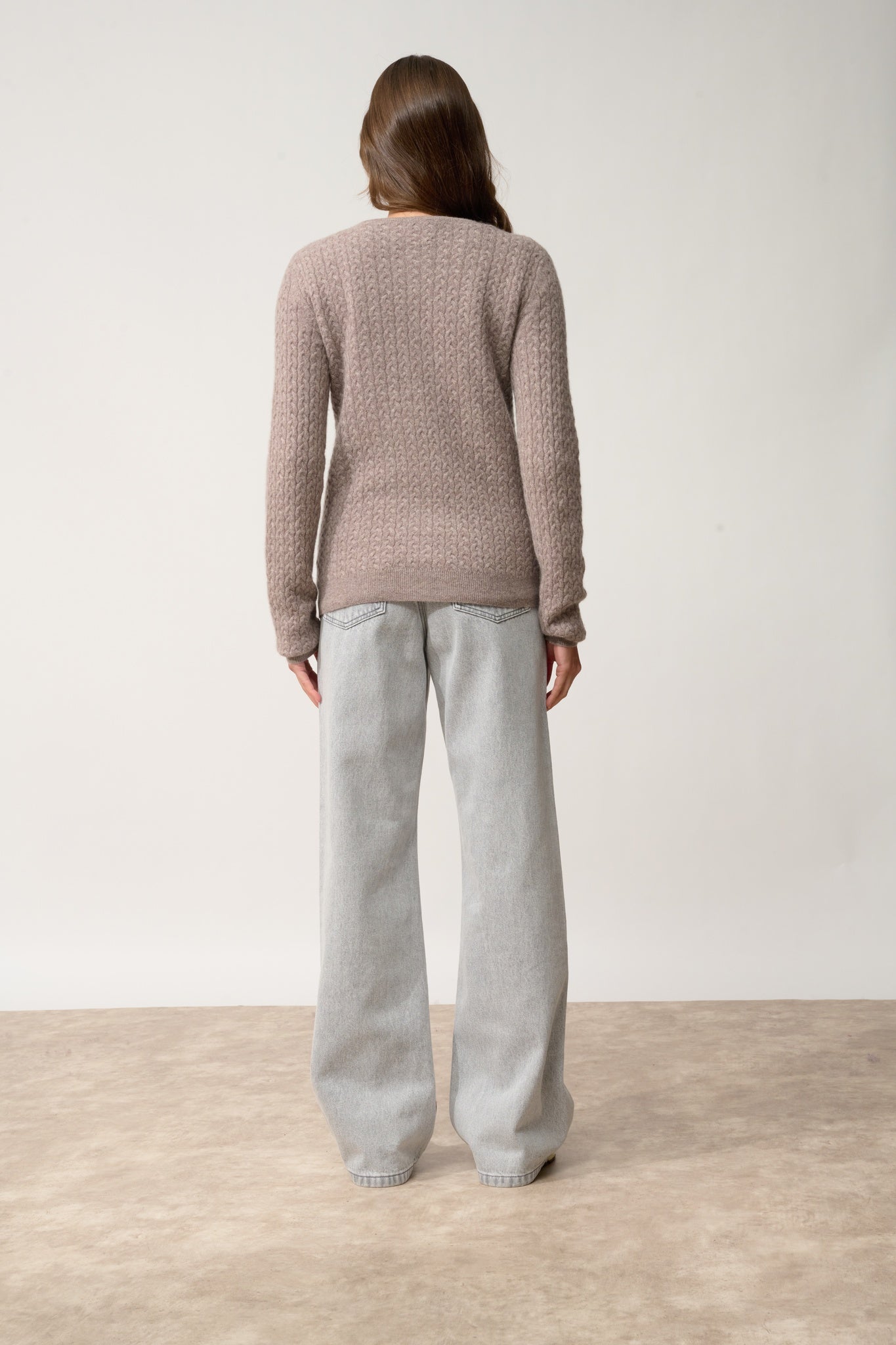 LAURA cardigan col rond caribou chiné