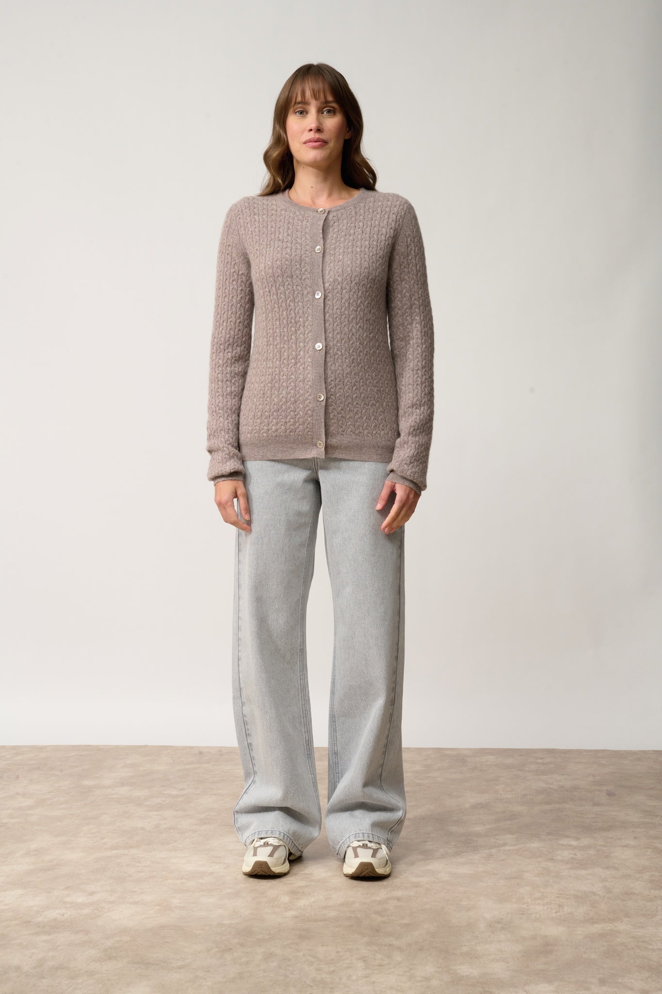 LAURA cardigan col rond caribou chiné