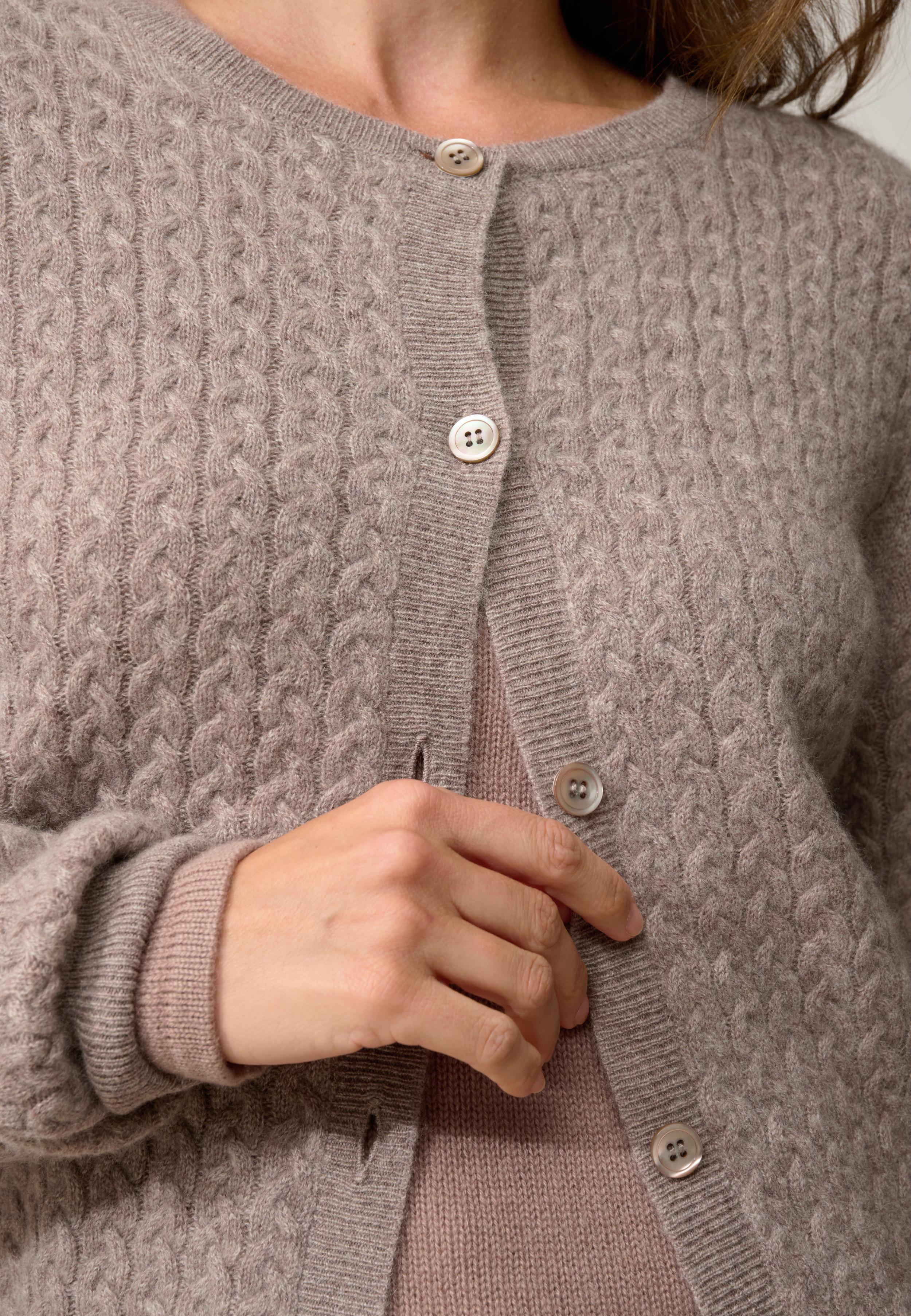 LAURA cardigan col rond caribou chiné