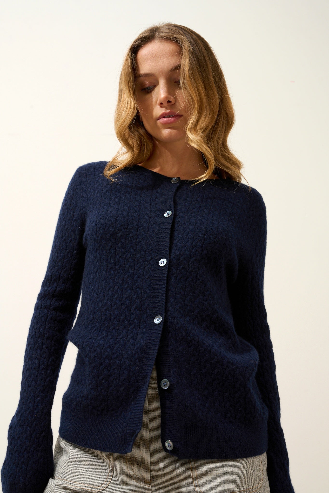 LAURA cardigan col rond navy