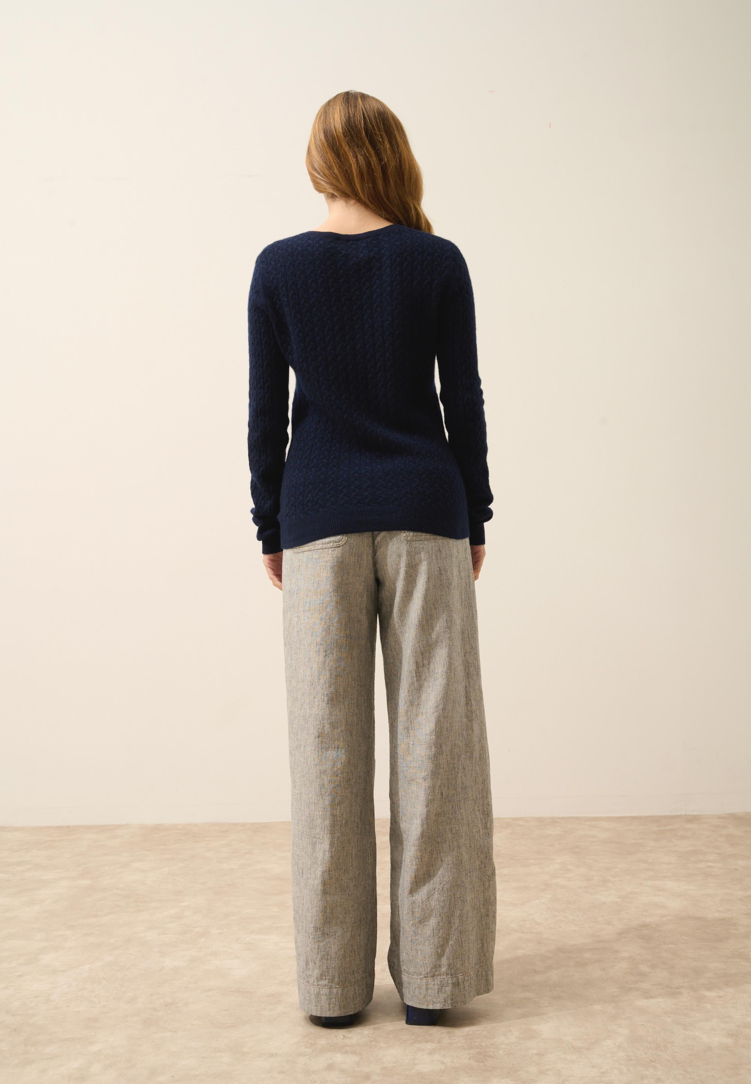 LAURA cardigan col rond navy