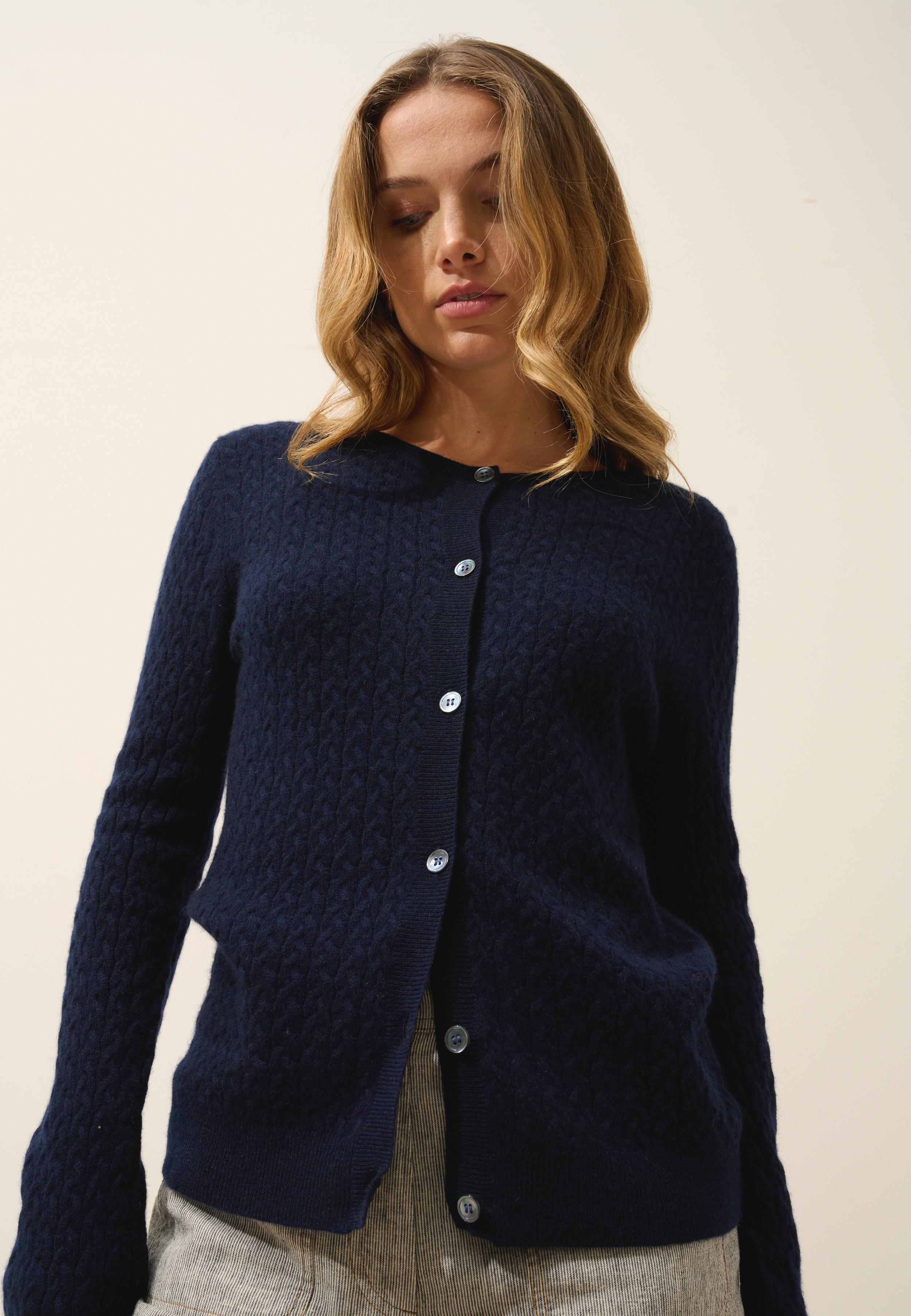 LAURA cardigan col rond navy