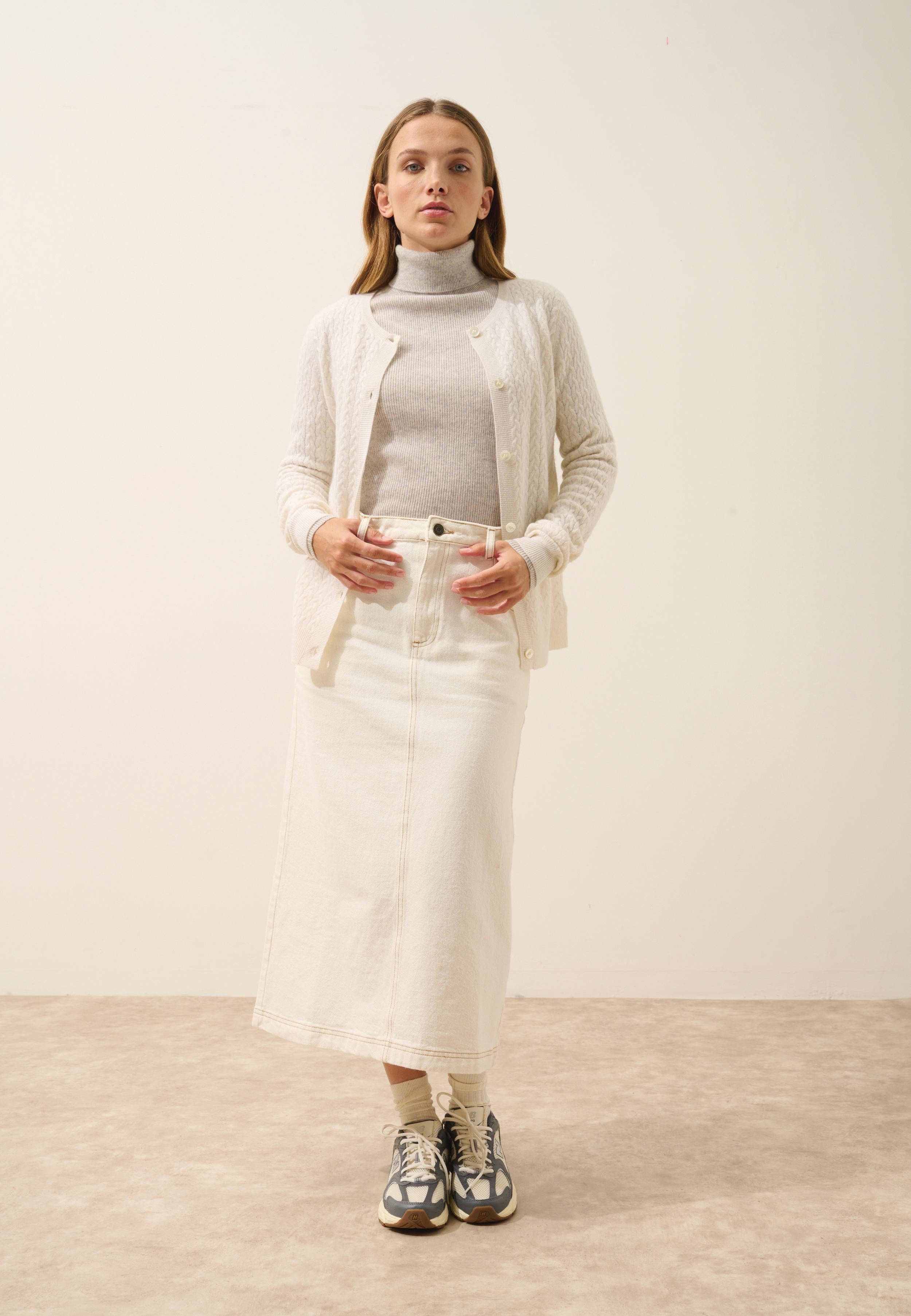 LAURA cardigan col rond neige