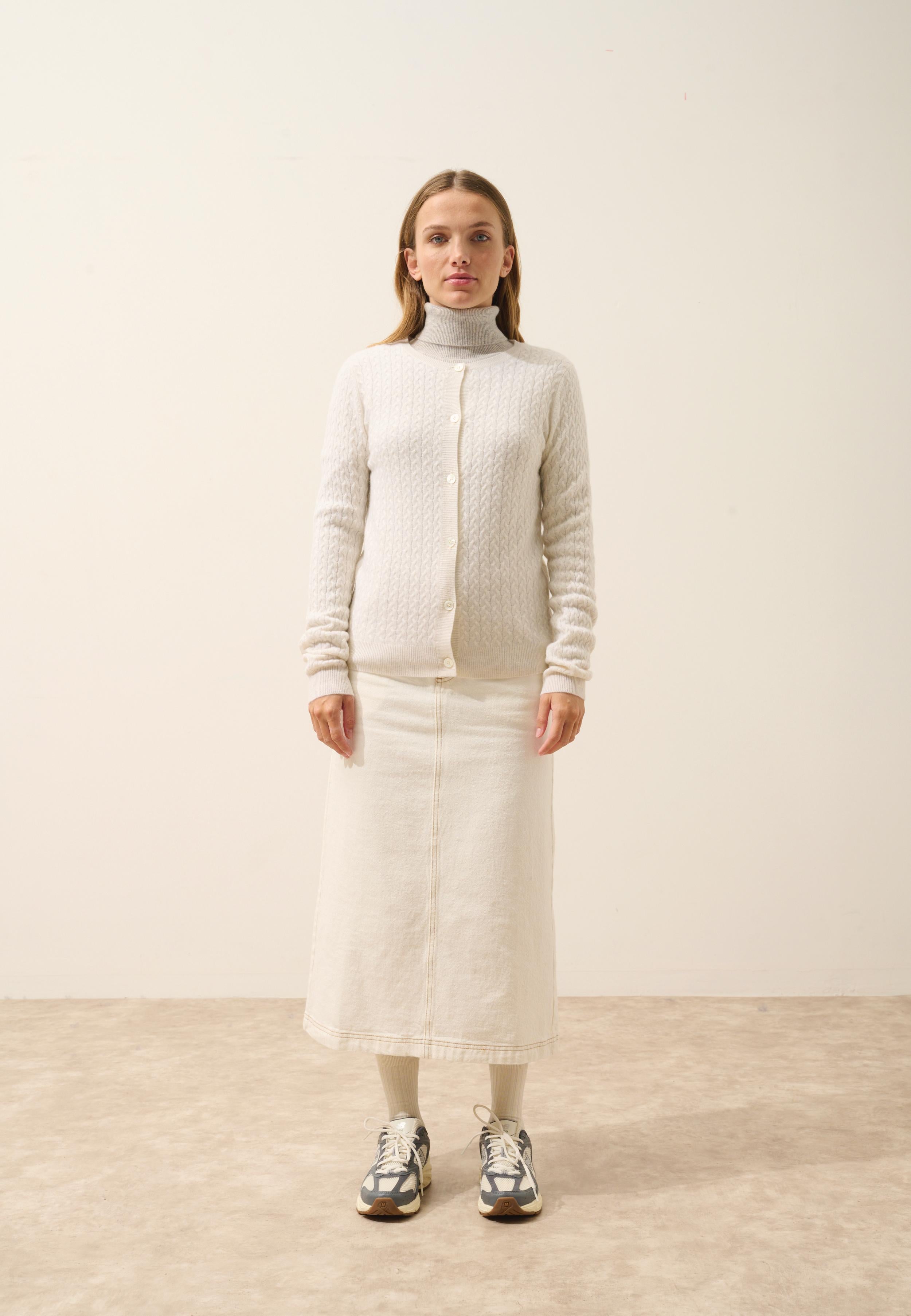 LAURA cardigan col rond neige
