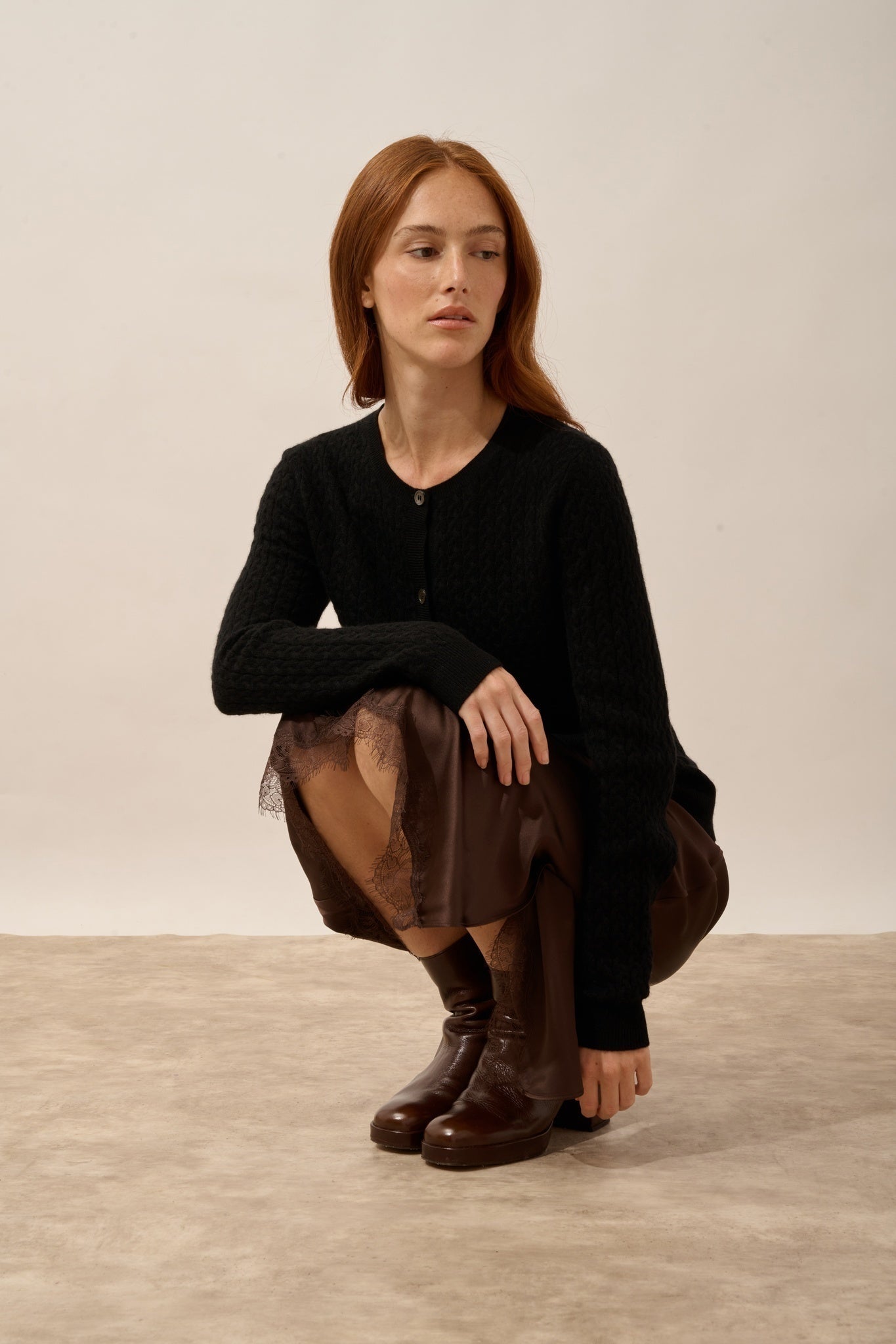 LAURA cardigan col rond noir