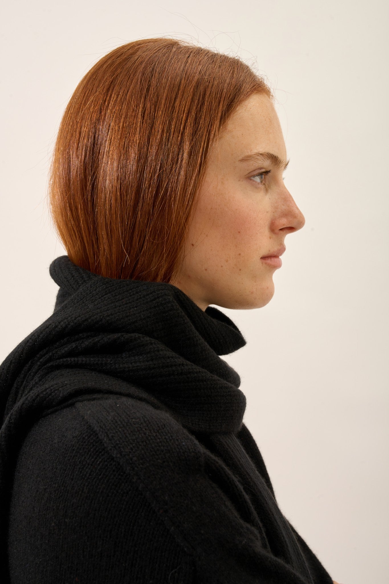 4-ply black scarf, 100% cashmere