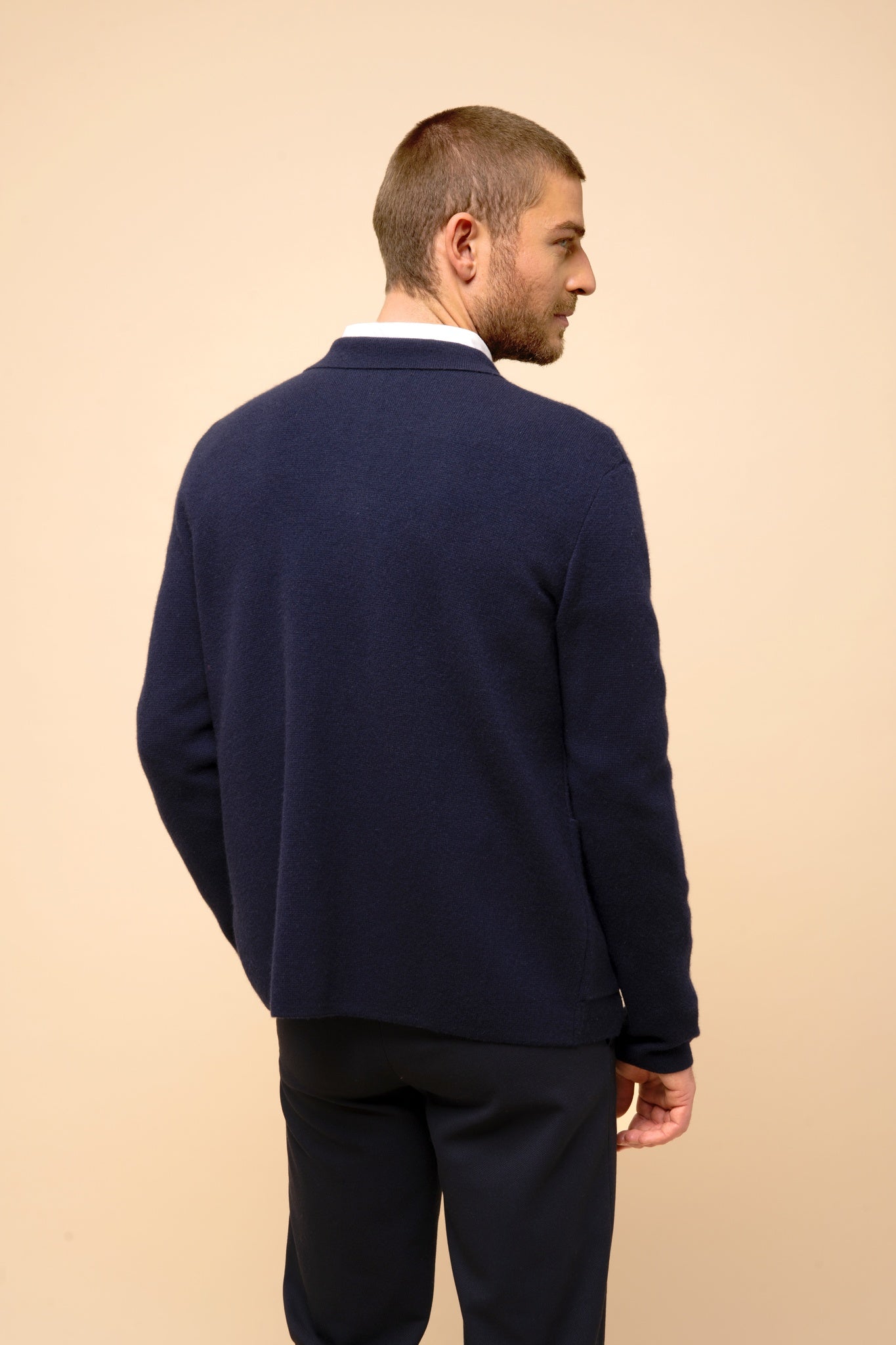 LEIFUR jacket shirt collar navy