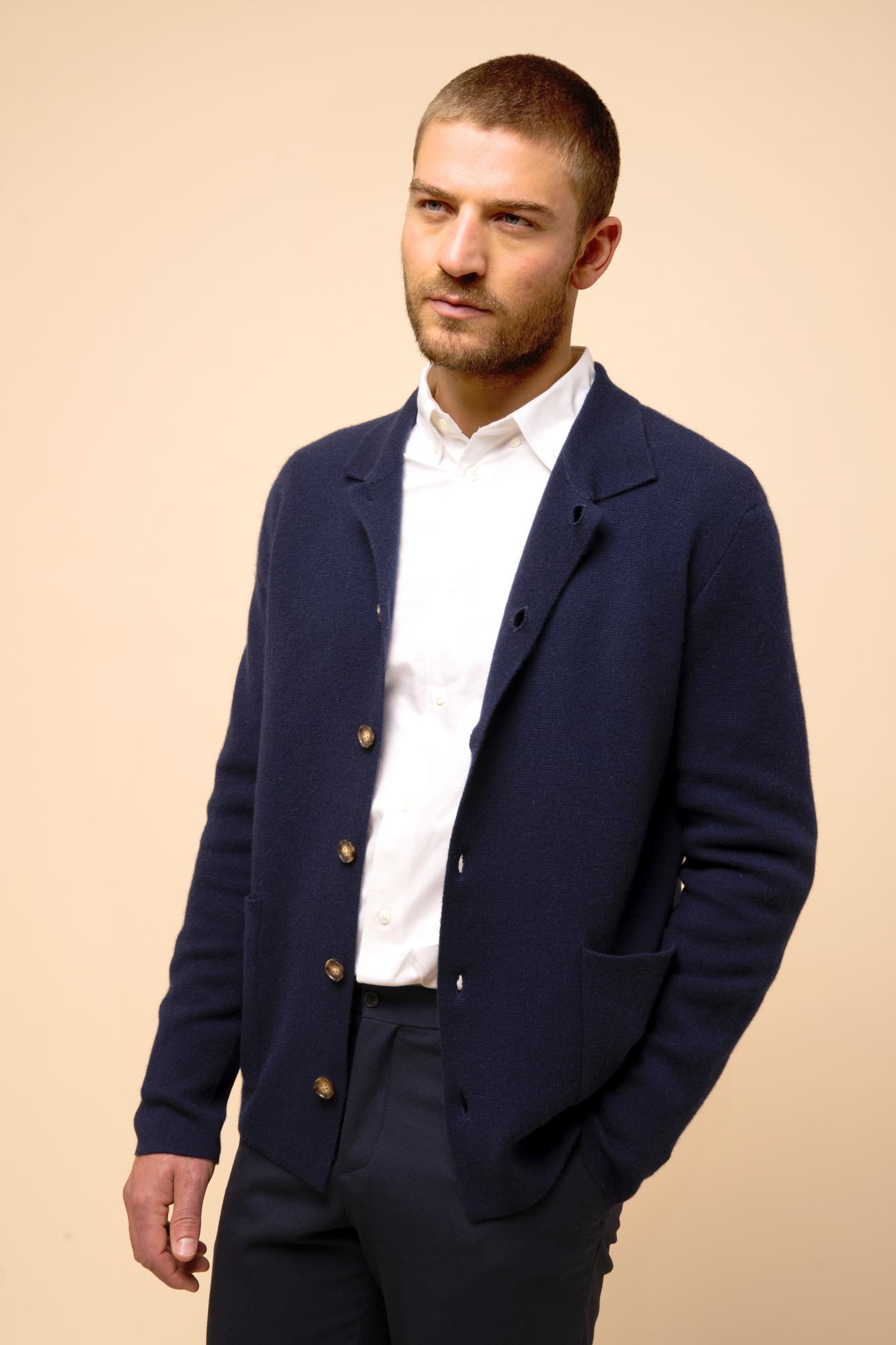 LEIFUR veste col chemise navy