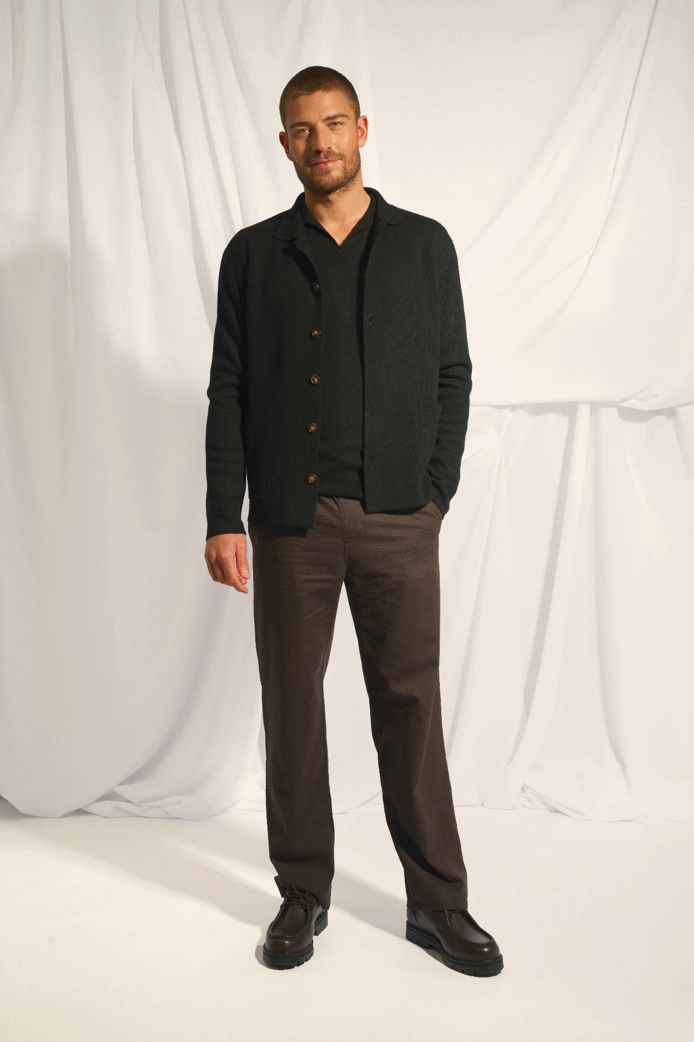 LEIFUR veste col chemise noir