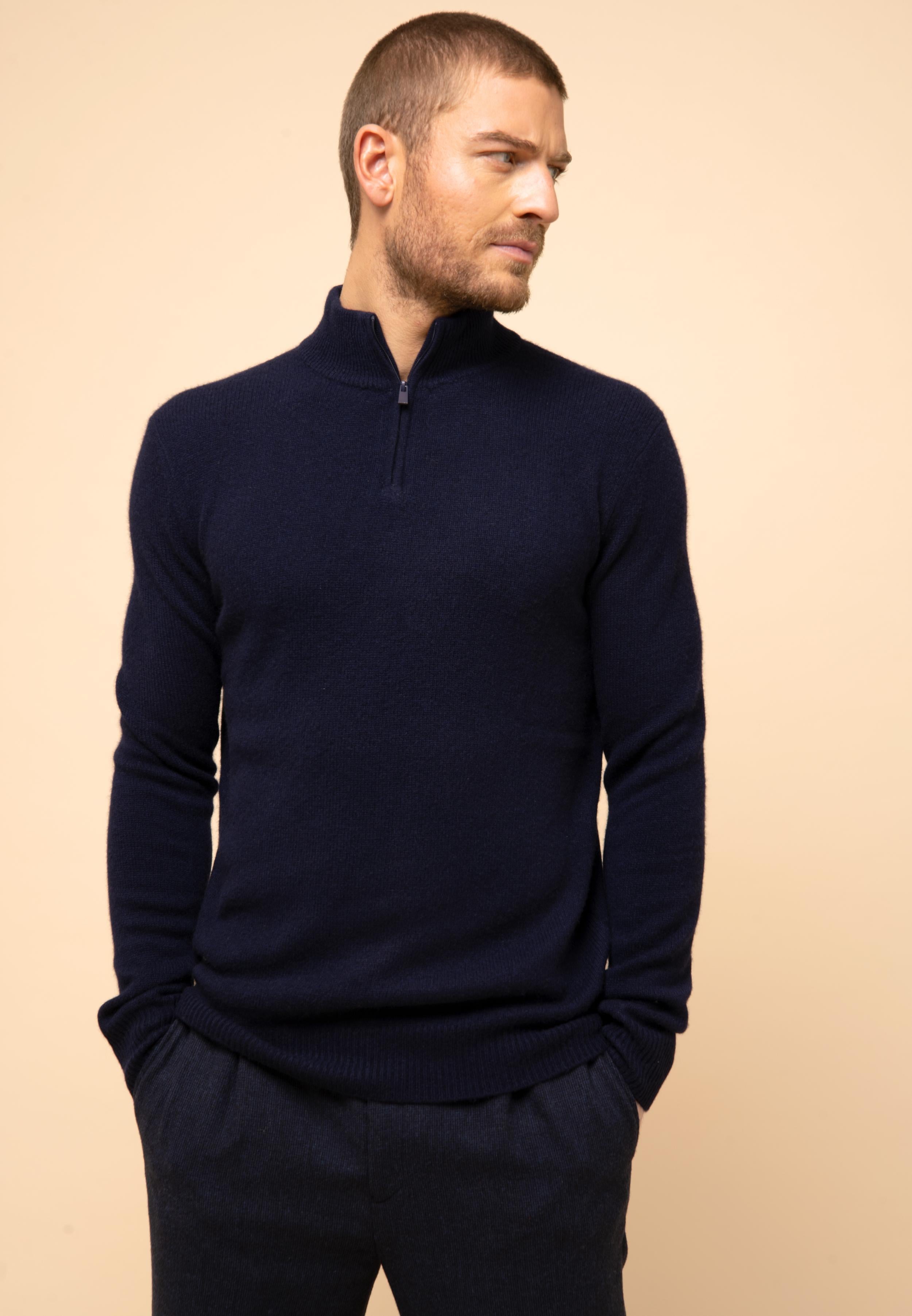 LEONIE pull col camionneur navy