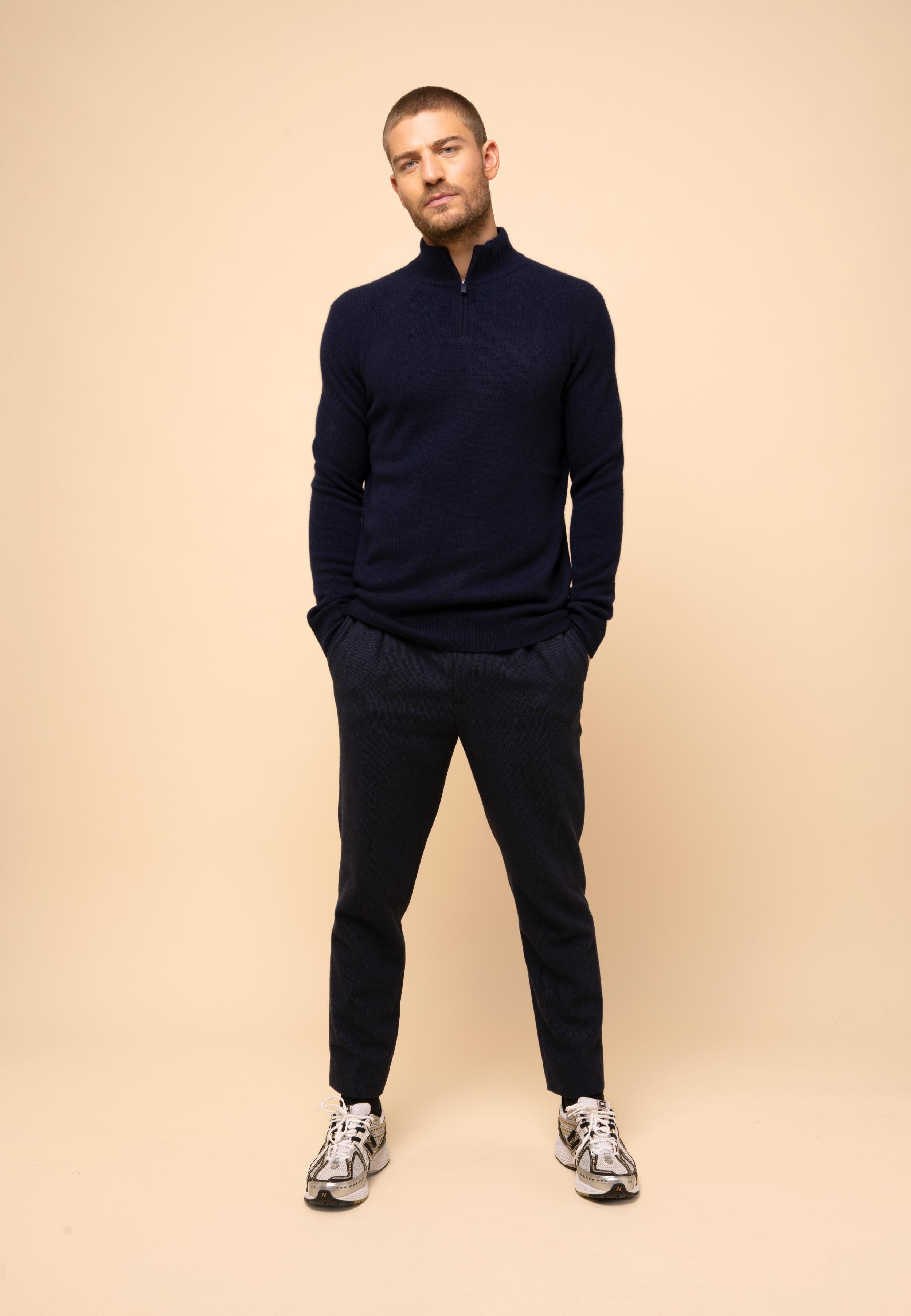 LEONIE pull col camionneur navy