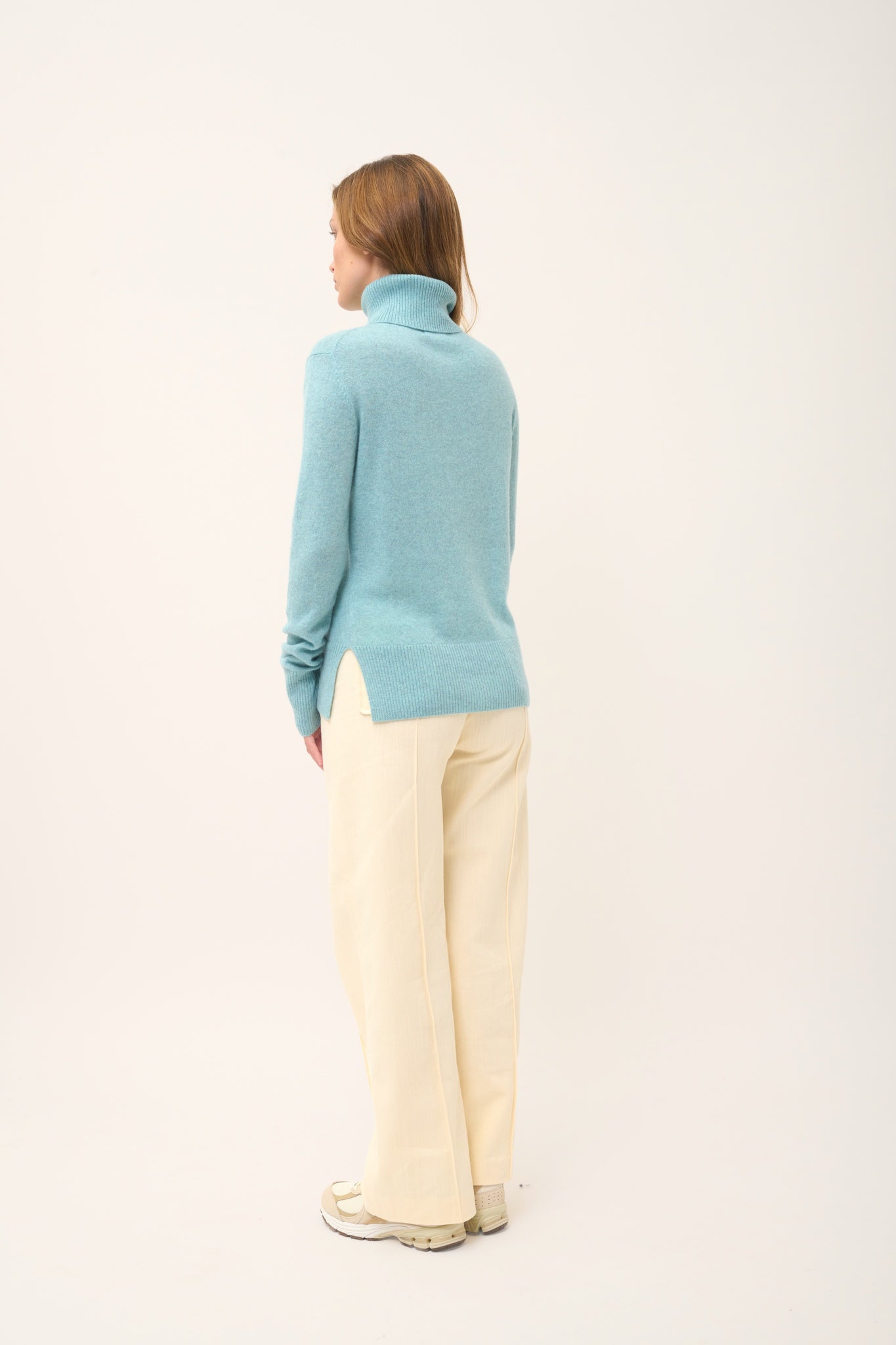 LEXIE aqua mottled turtleneck sweater