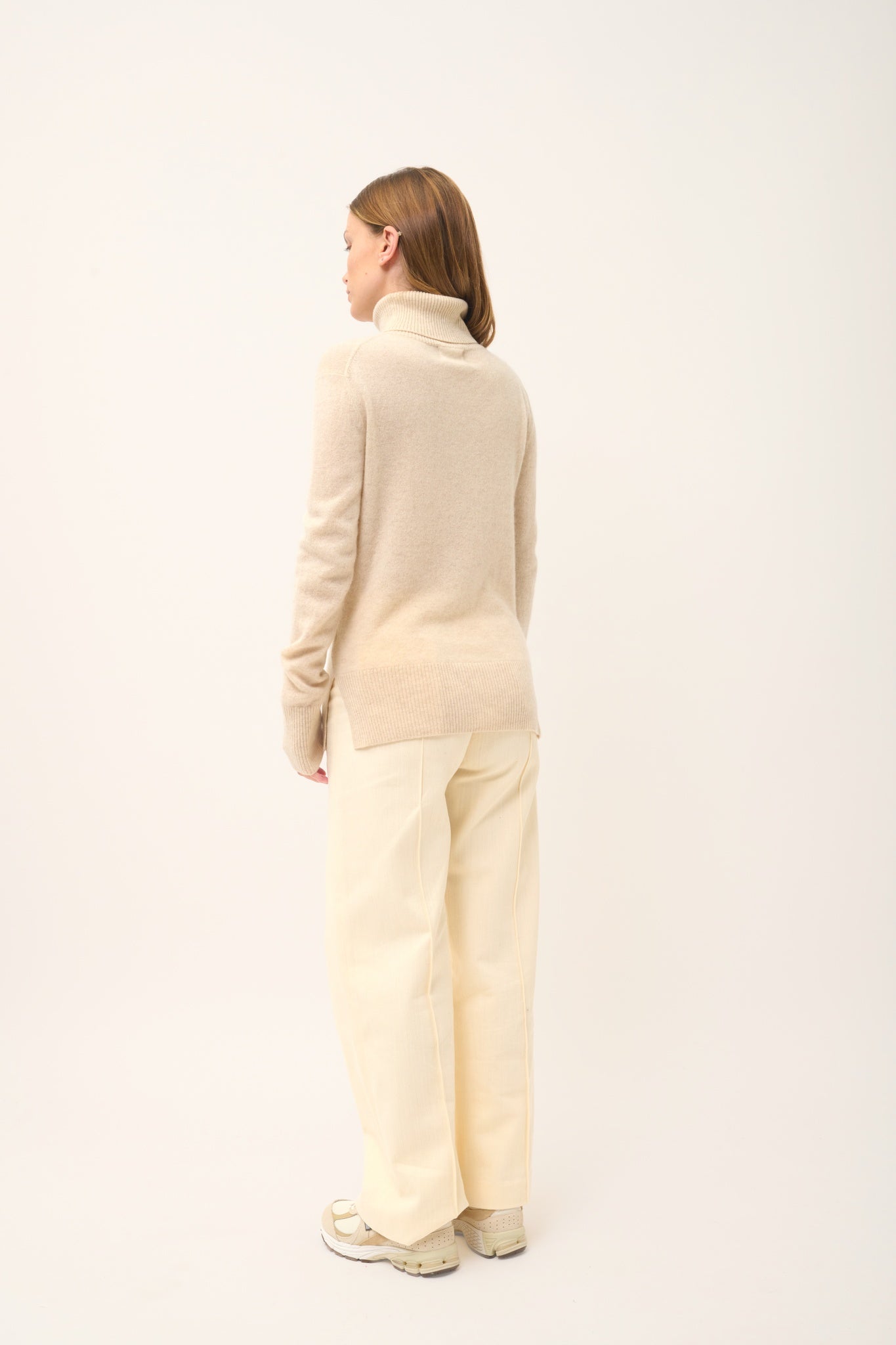 LEXIE pull col roulé avoine