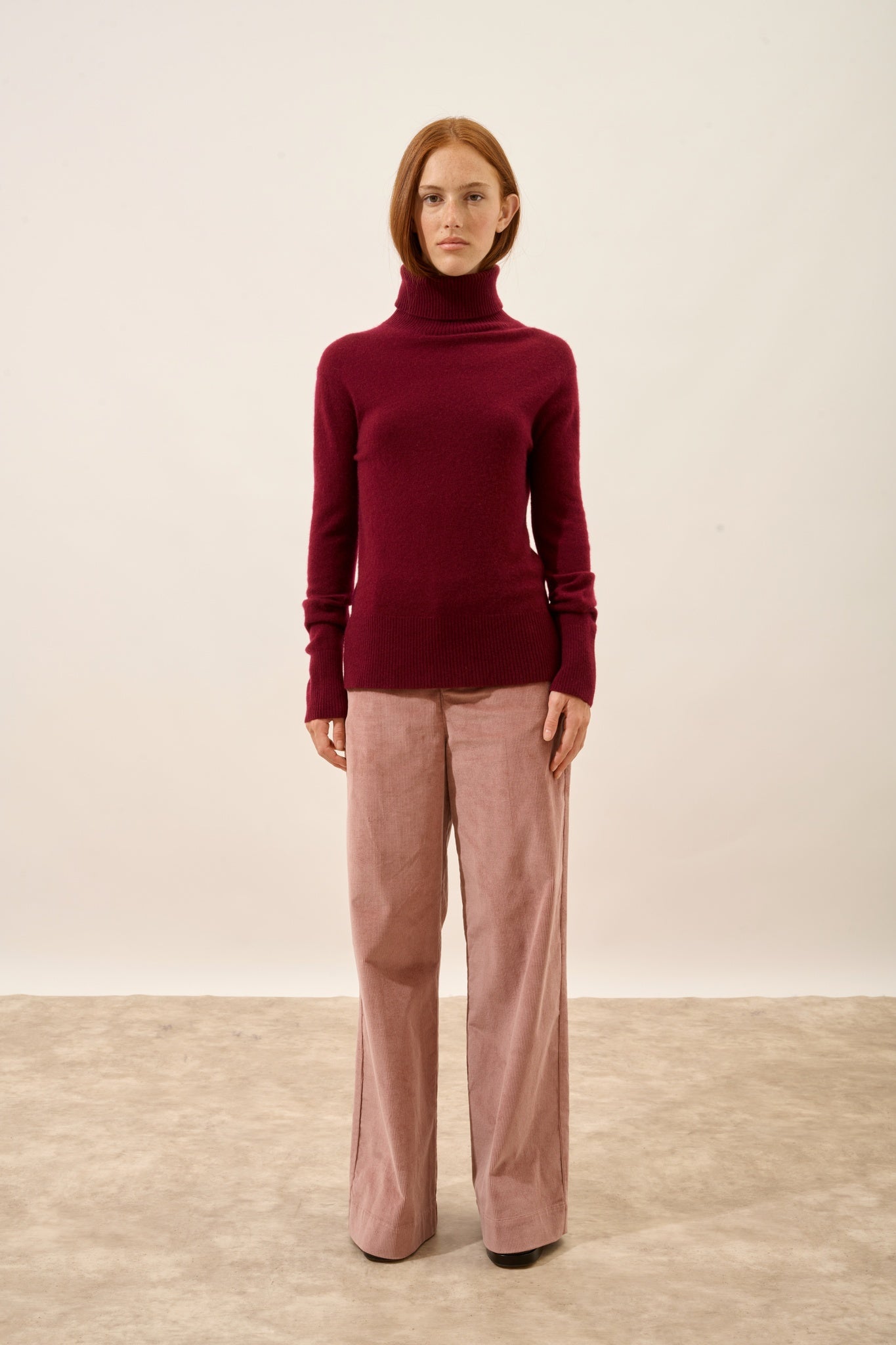 LEXIE burgundy turtleneck sweater