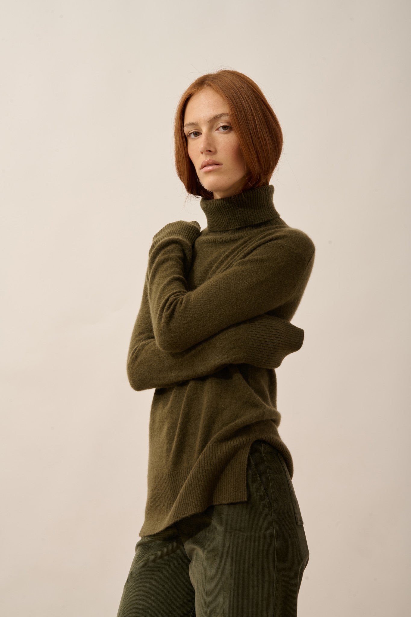 lexie pull col roulé chatain