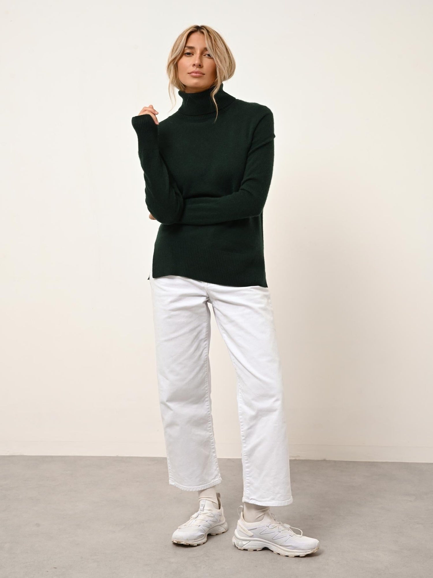 LEXIE pull col roulé cyprès