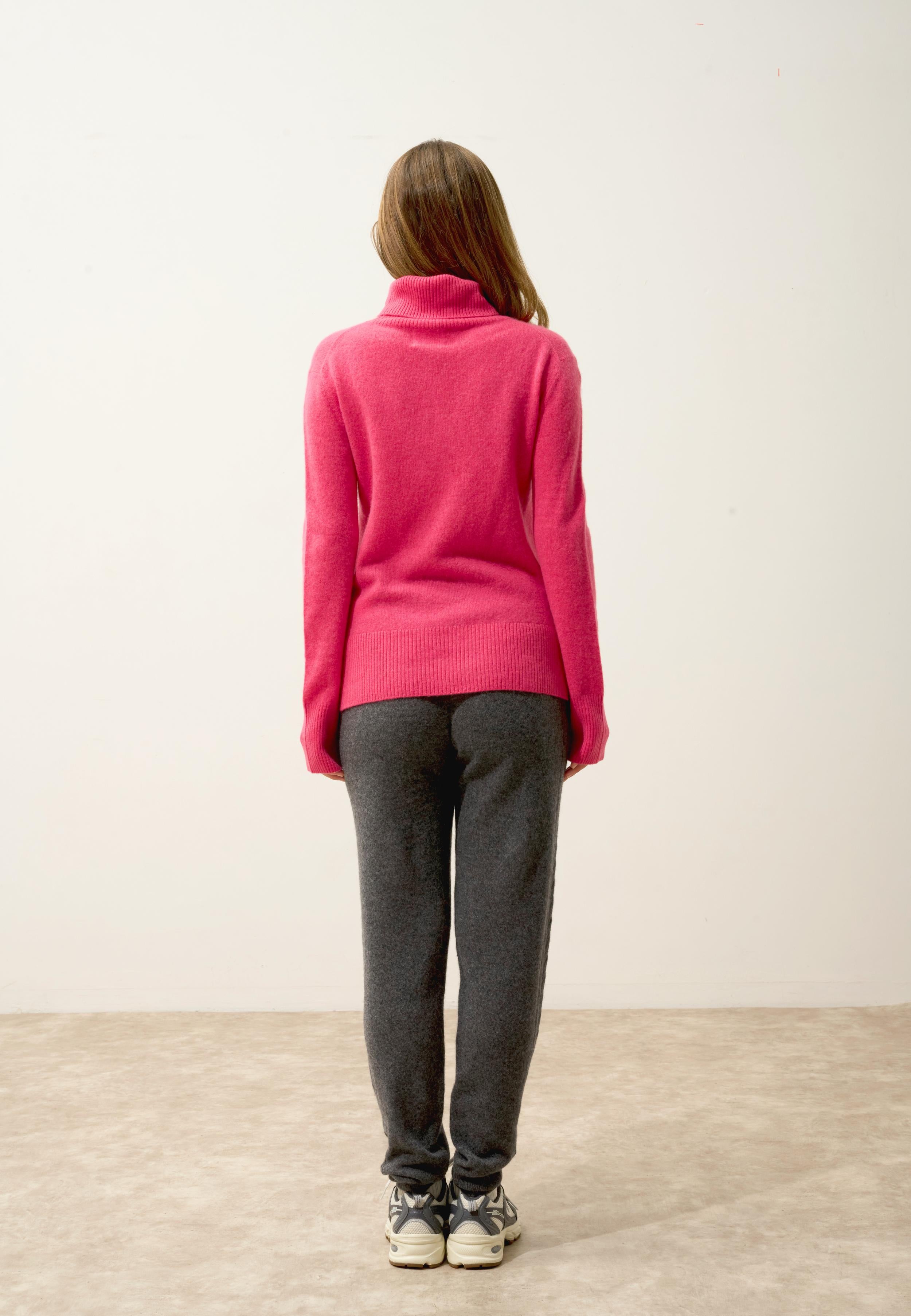 LEXIE pull col roulé fraise