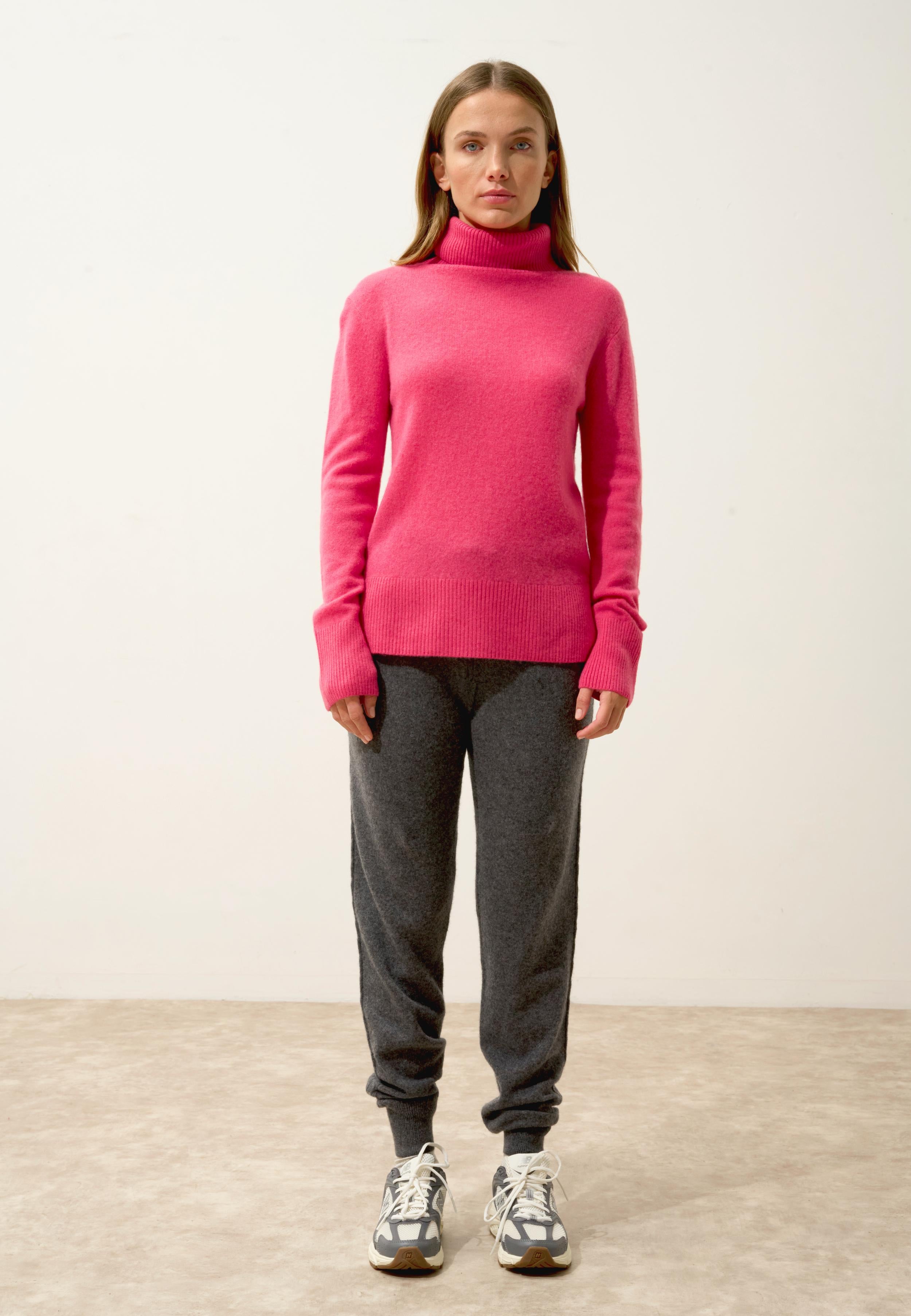 LEXIE pull col roulé fraise