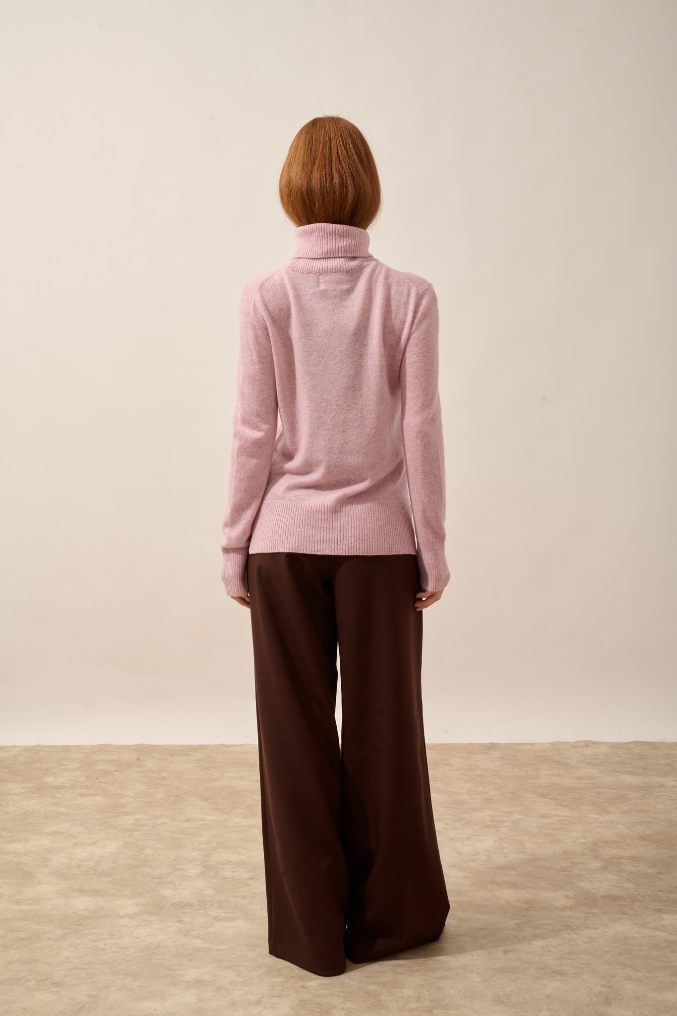 LEXIE pull col roulé guimauve chiné