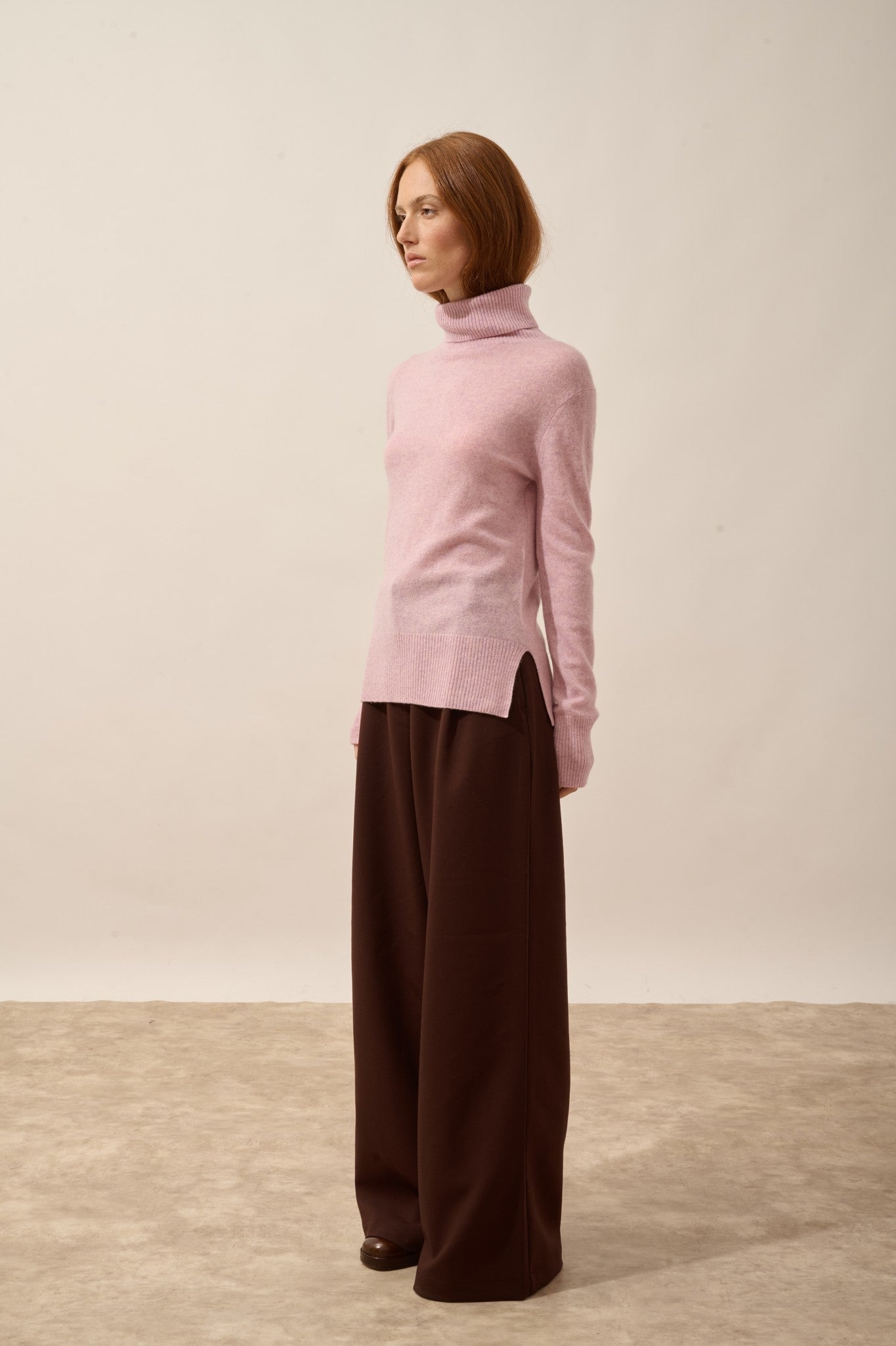 lexie pull col roulé guimauve chiné