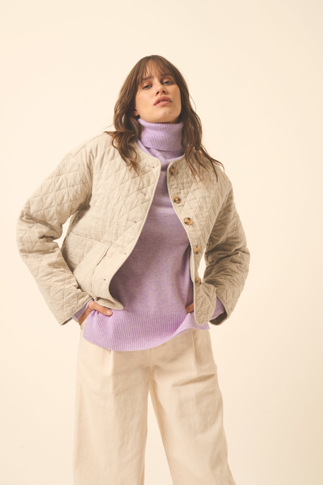 LEXIE mauve turtleneck sweater