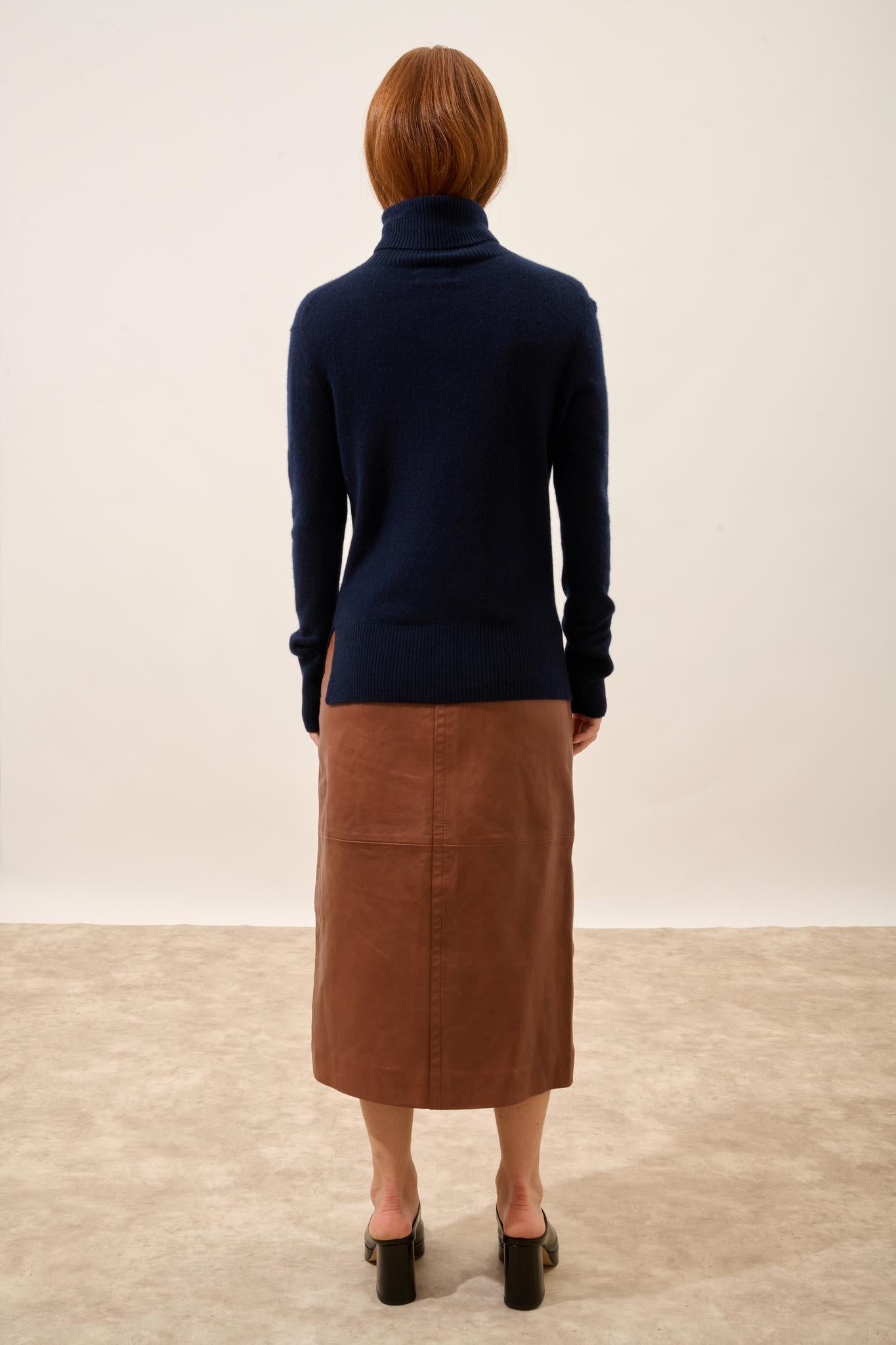 LEXIE navy turtleneck sweater