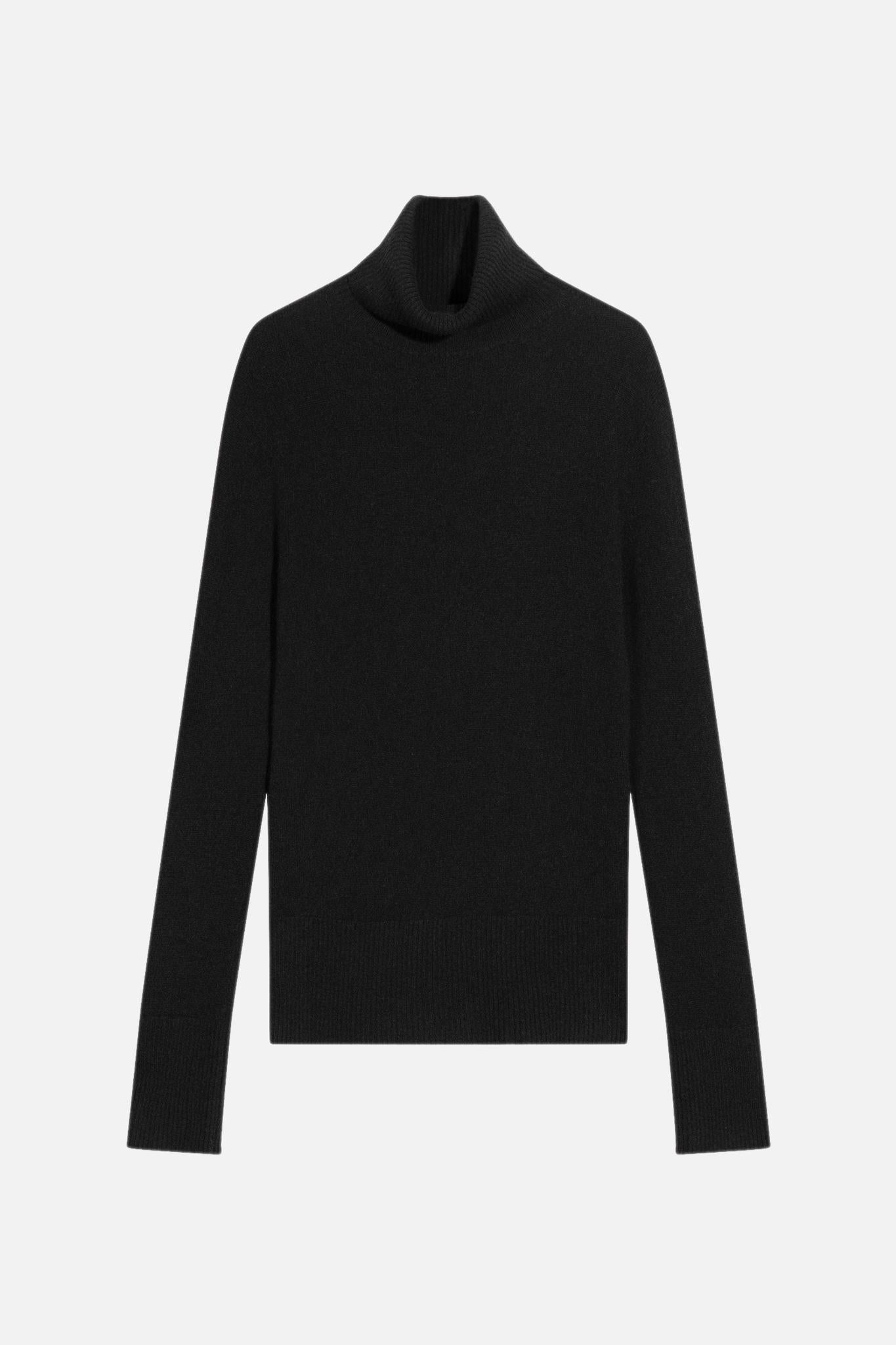 LEXIE pull col roulé noir