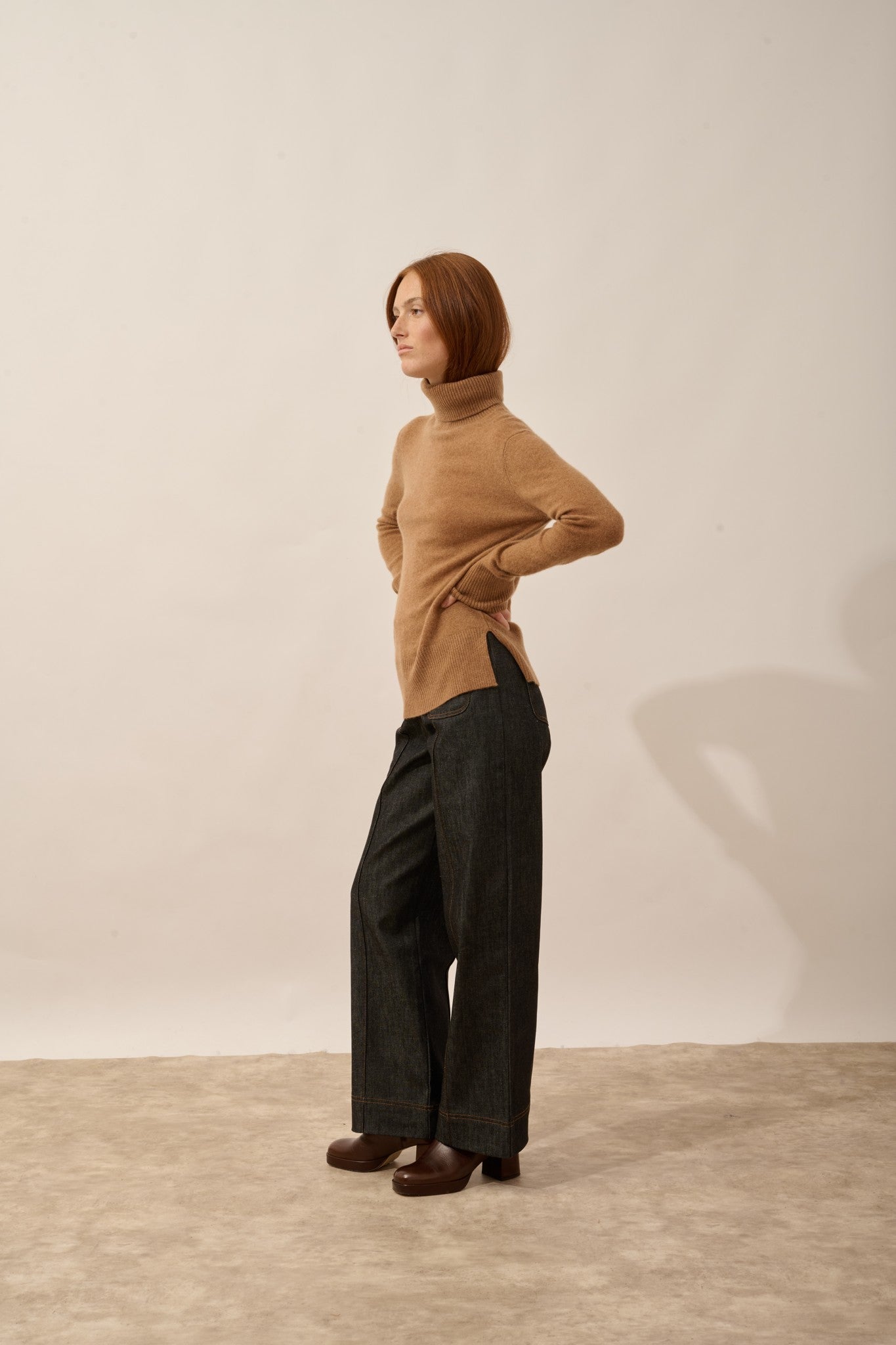 lexie pull col roulé noisette