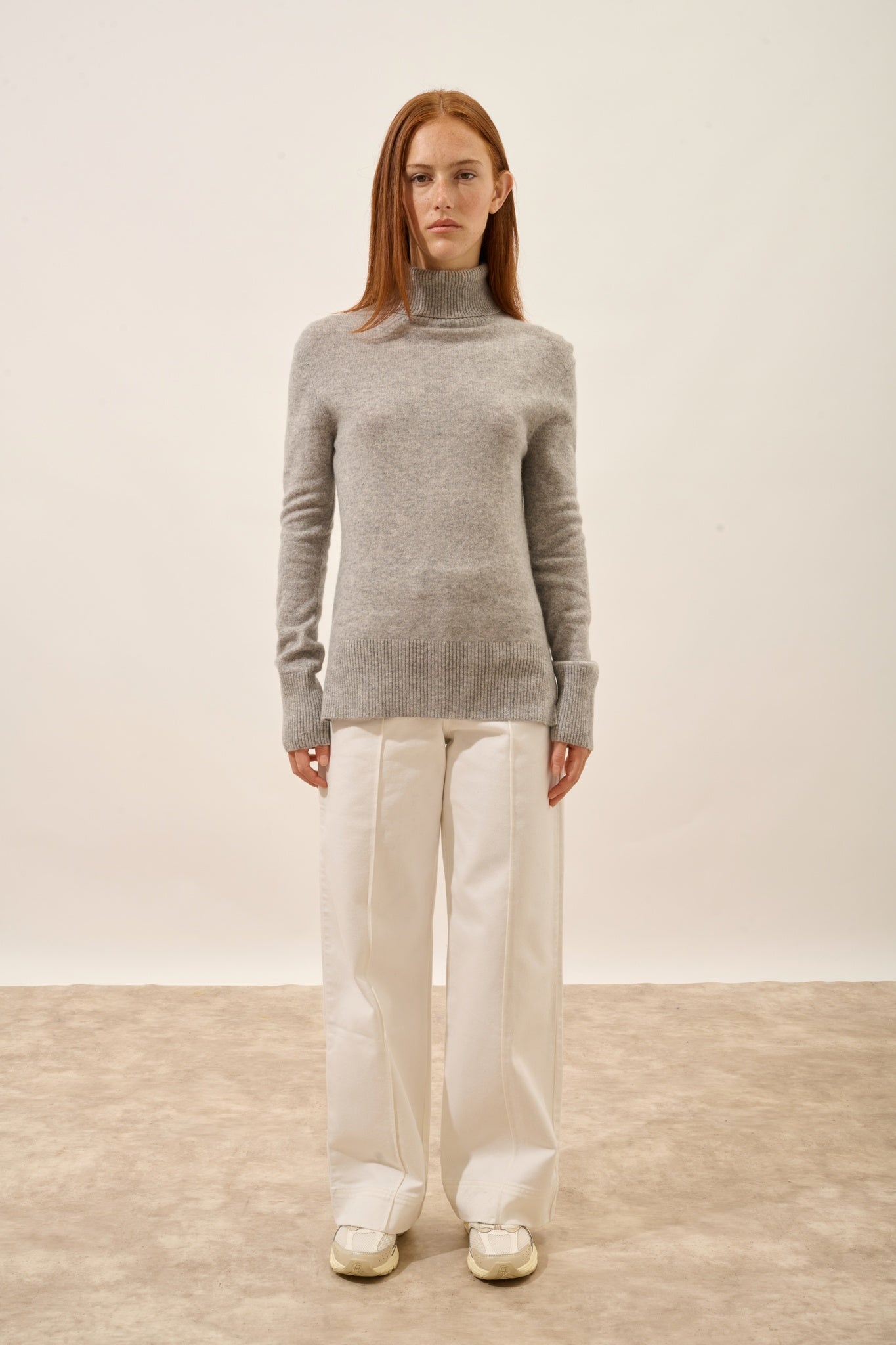 LEXIE pull col roulé nuage chiné