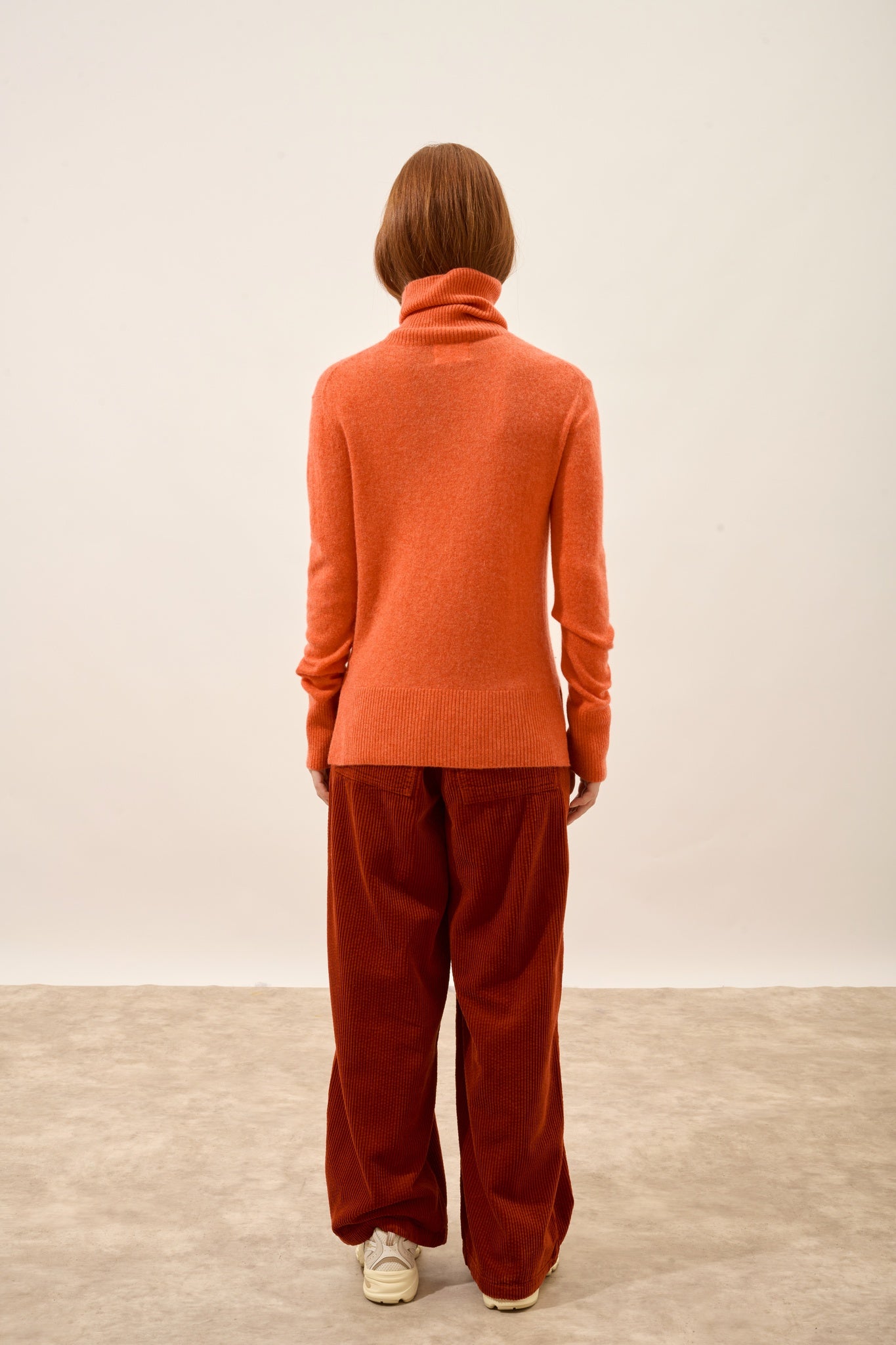 LEXIE pull col roulé orange chiné